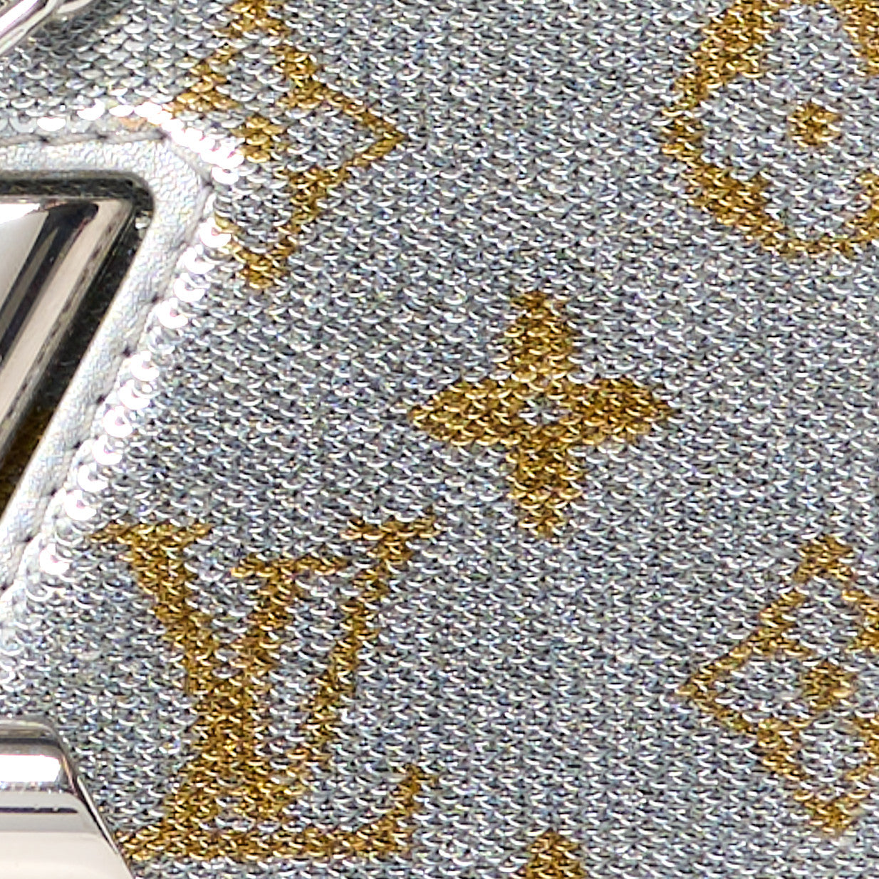 Louis Vuitton Sequins Monogram Twist Shoulder Bag PM Gold Silver 9 of 13