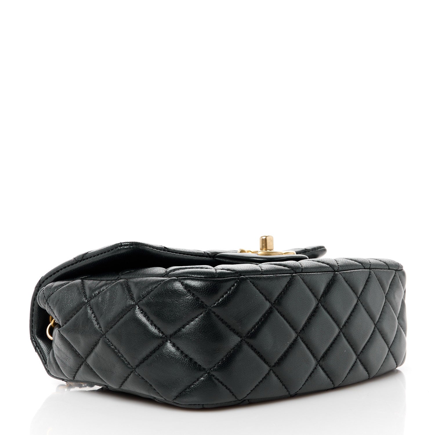 Chanel Lambskin Enamel Quilted Small Coco Hearts Flap Black 4 of 12