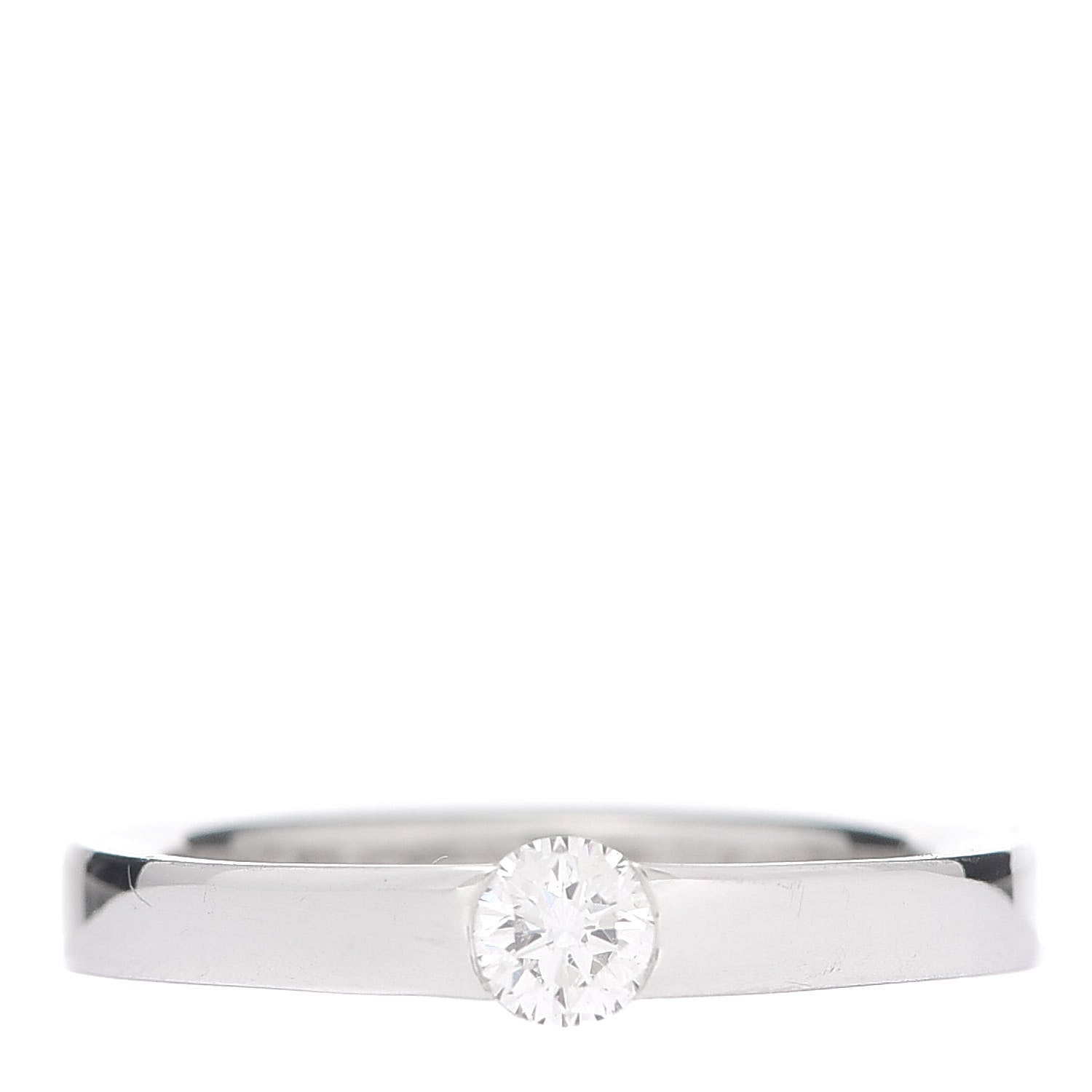 Cartier 18K White Gold Diamond .21ct Solitaire Engagement Ring 49 4.75 1 of 7