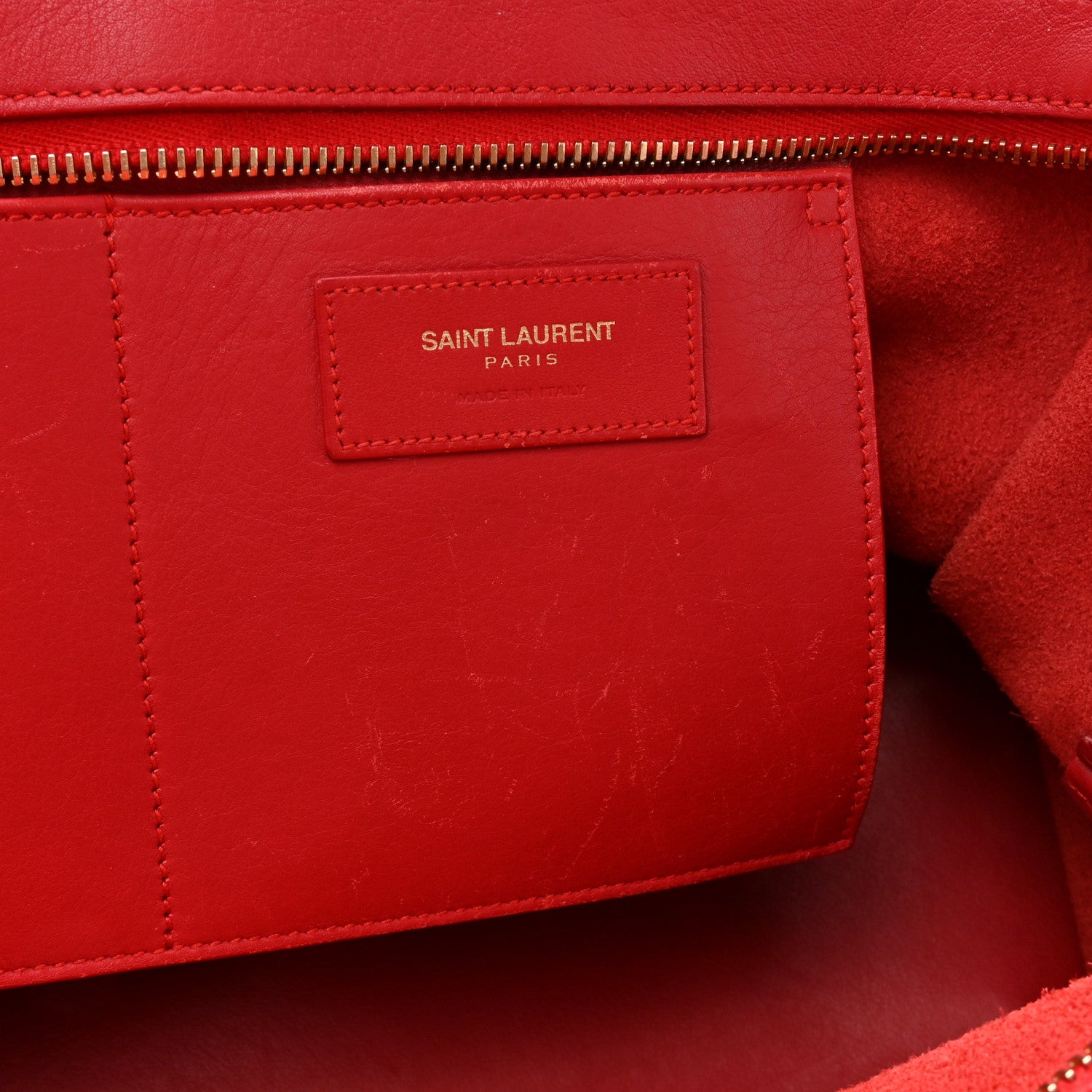 Saint Laurent Calfskin Small Monogram Cabas Lipstick Red 11 of 25