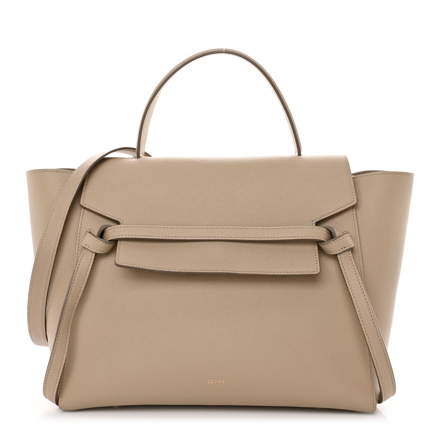 Grained Calfskin Mini Belt Bag Light Taupe