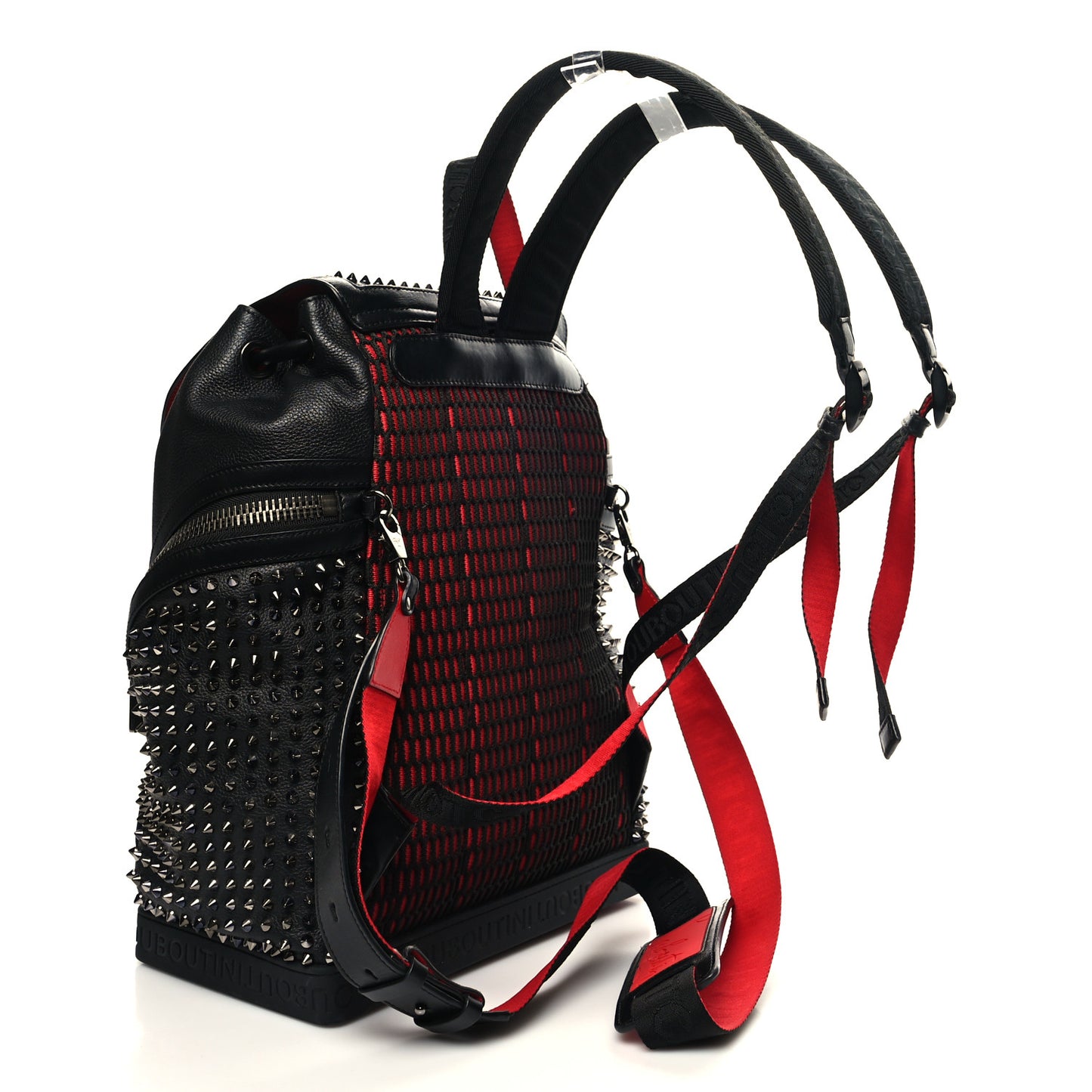 Calfskin Spiked Explorafunk Backpack Black
