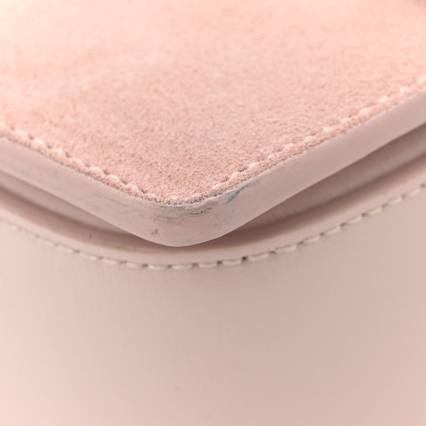 Smooth Calfskin Suede Medium Bellechasse Bag Marble Pink