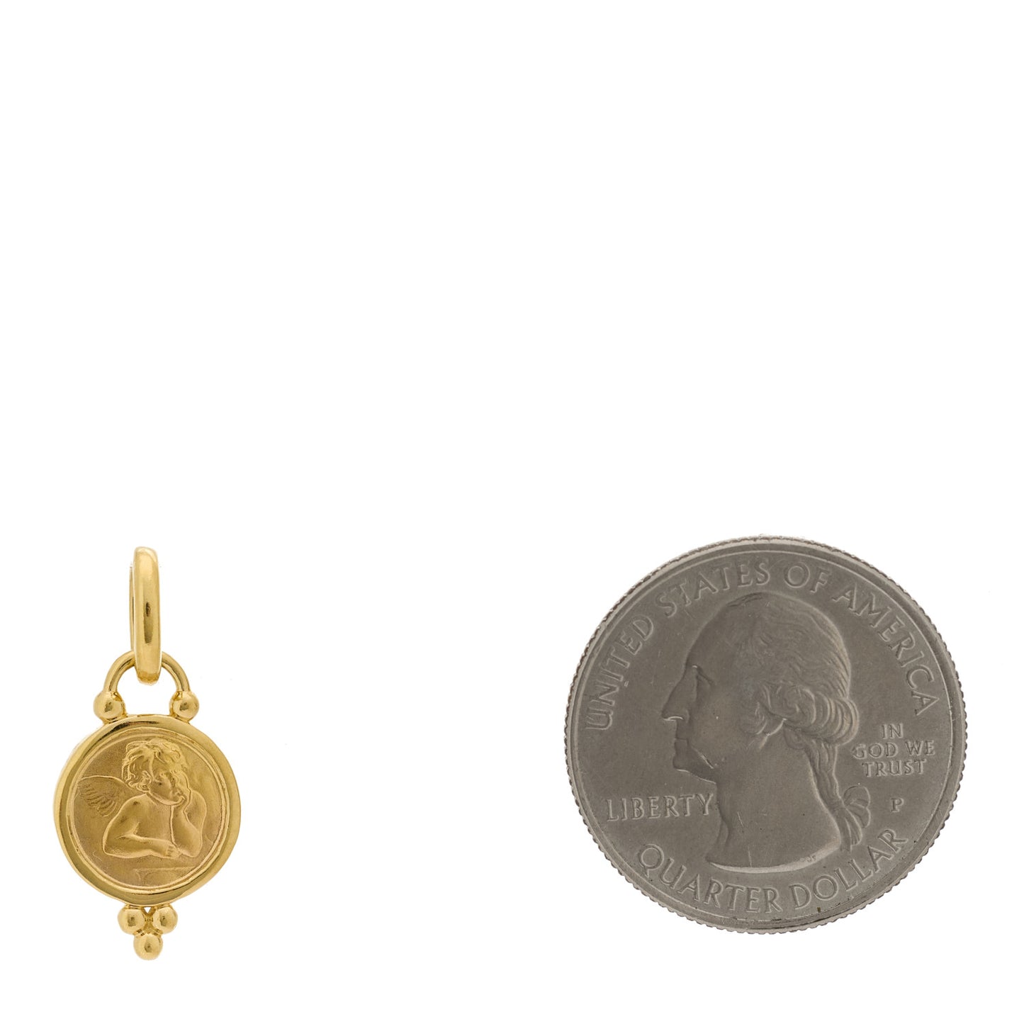 18K Yellow Gold Small Angel Pendant