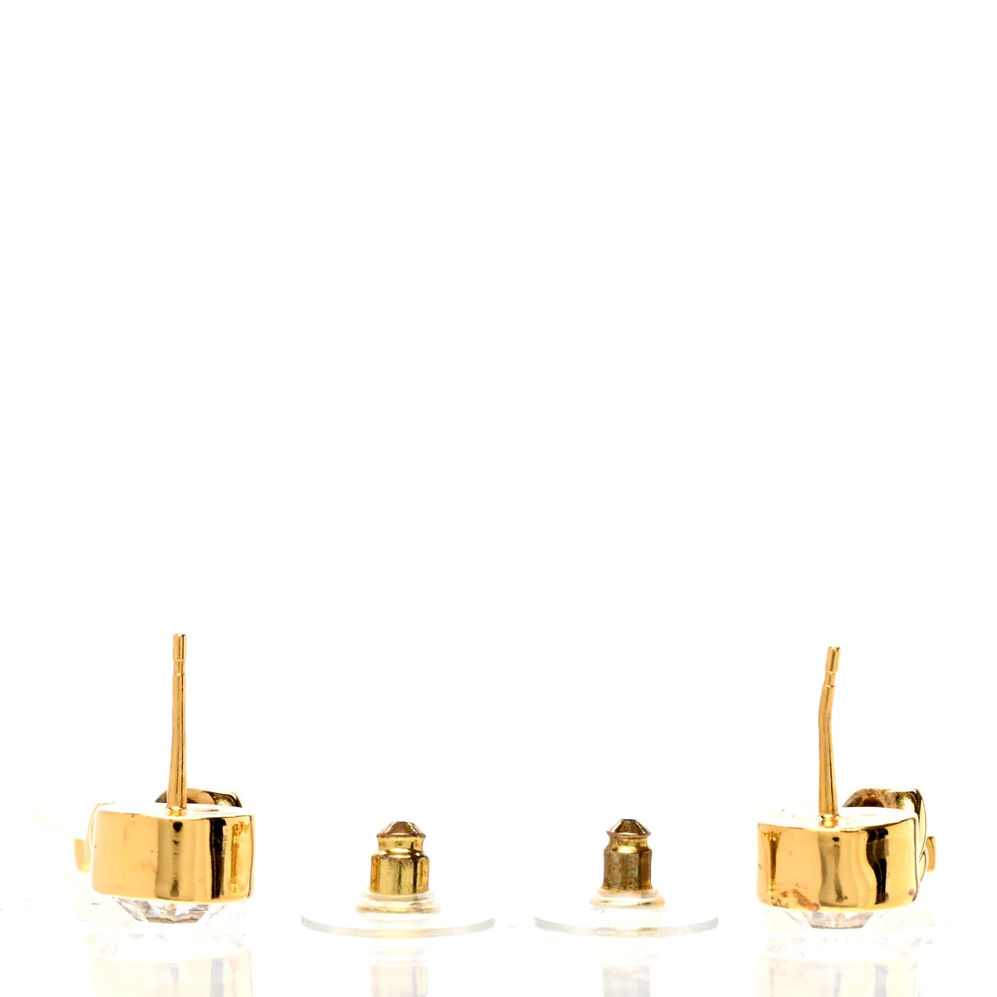 Crystal Tag Drop Earrings Gold