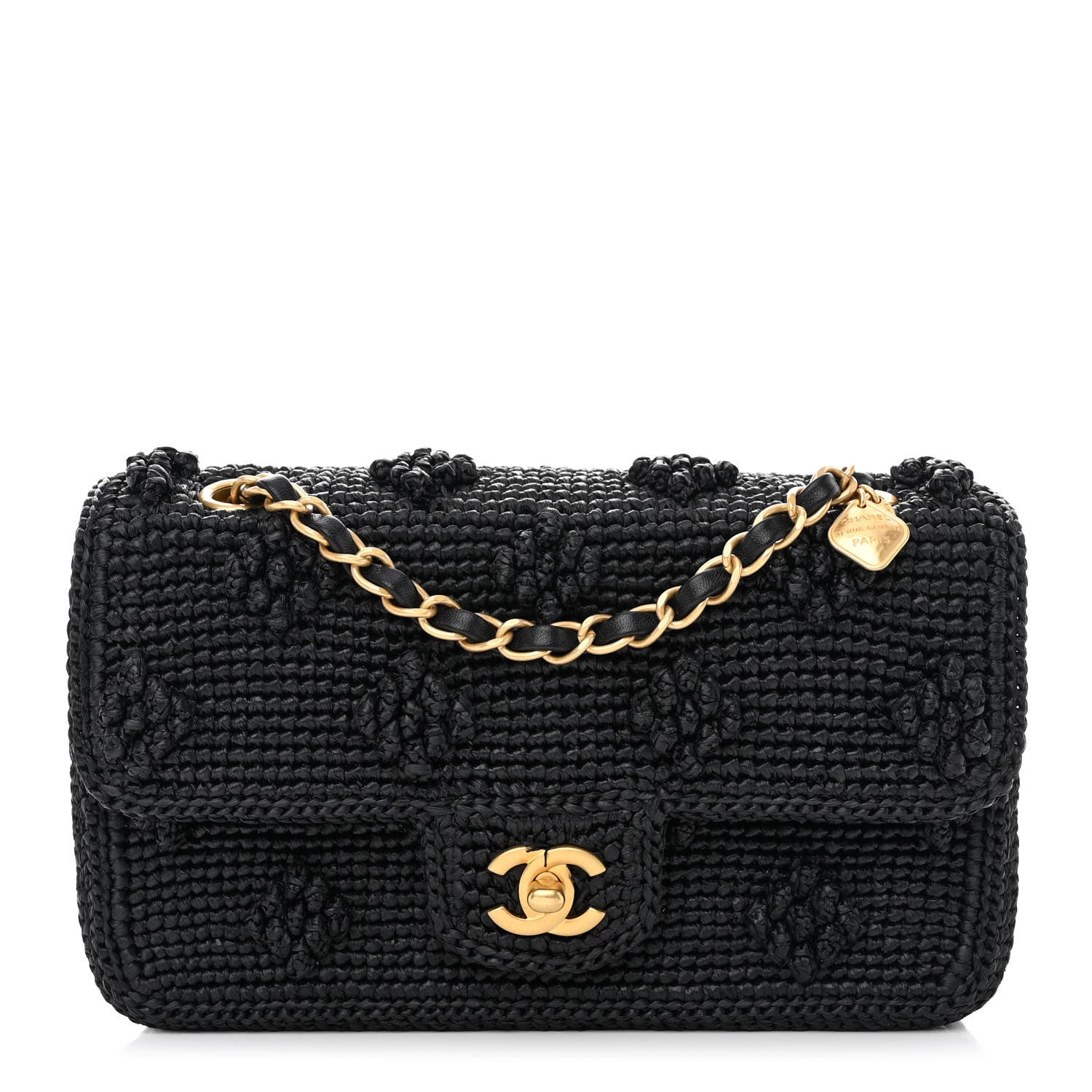 Chanel Raffia Dolce Raffia Flap Bag Black 1440407 – FASHIONPHILE