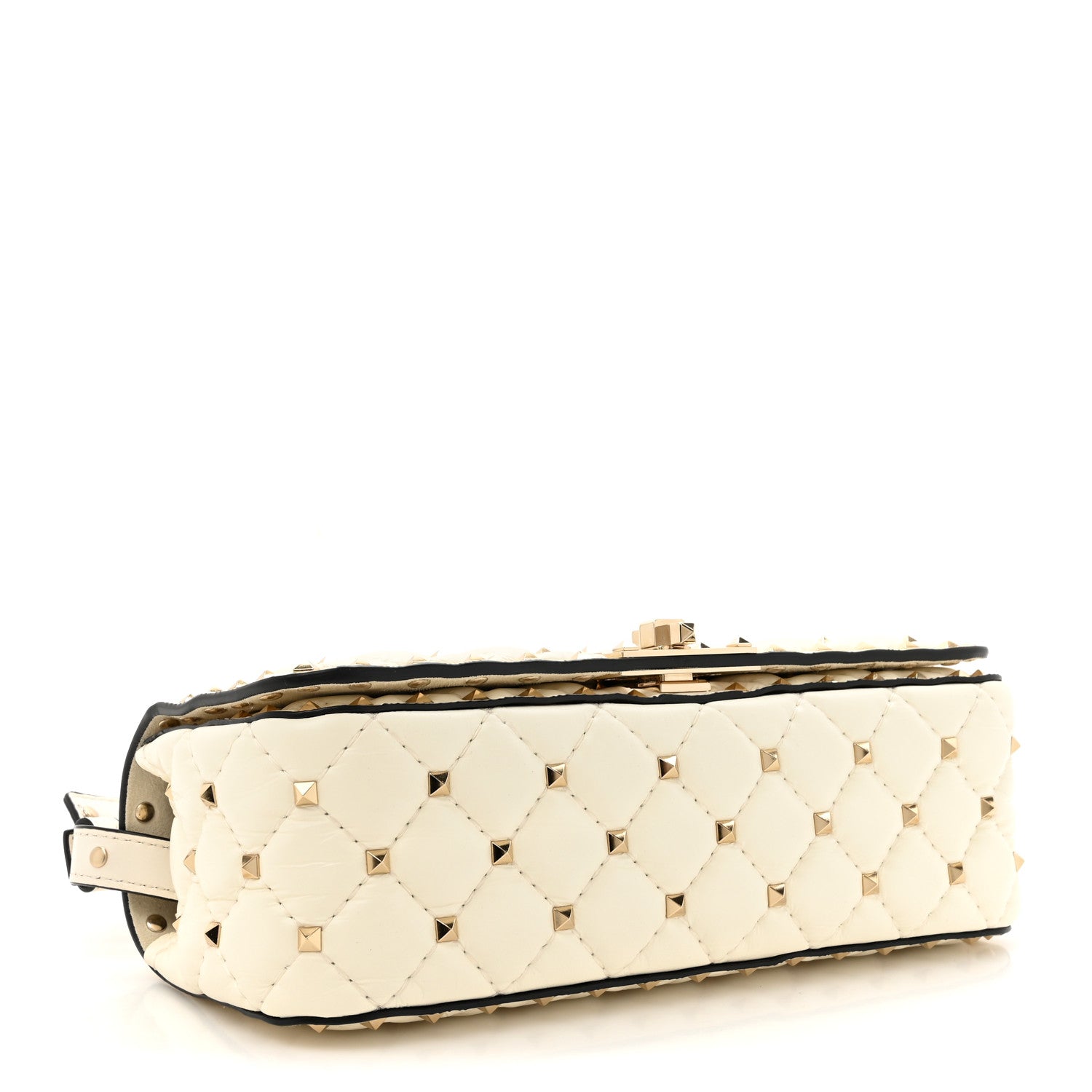 Valentino Garavani Calfskin Rockstud Spike Convertible Shoulder Bag Ivory 4 of 12
