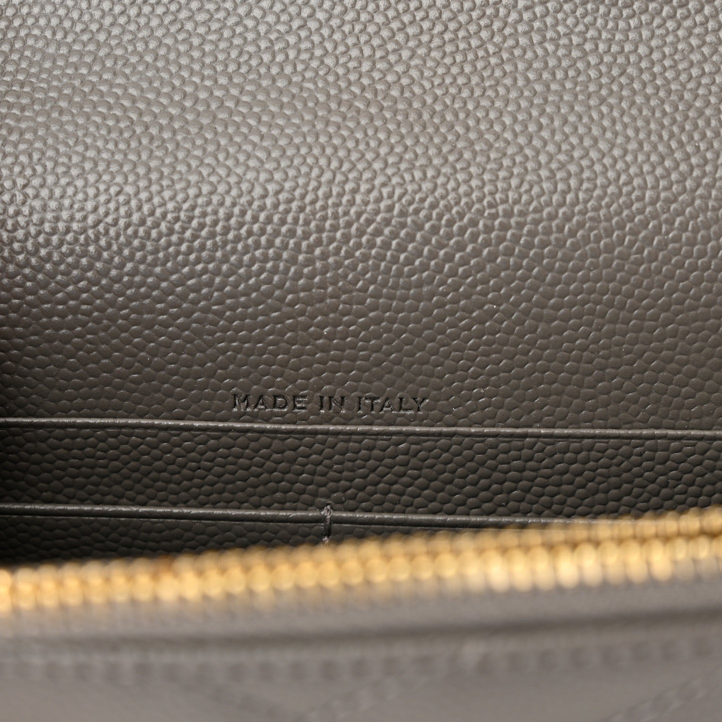 Grain De Poudre Matelasse Chevron Monogram Envelope Chain Wallet Fog