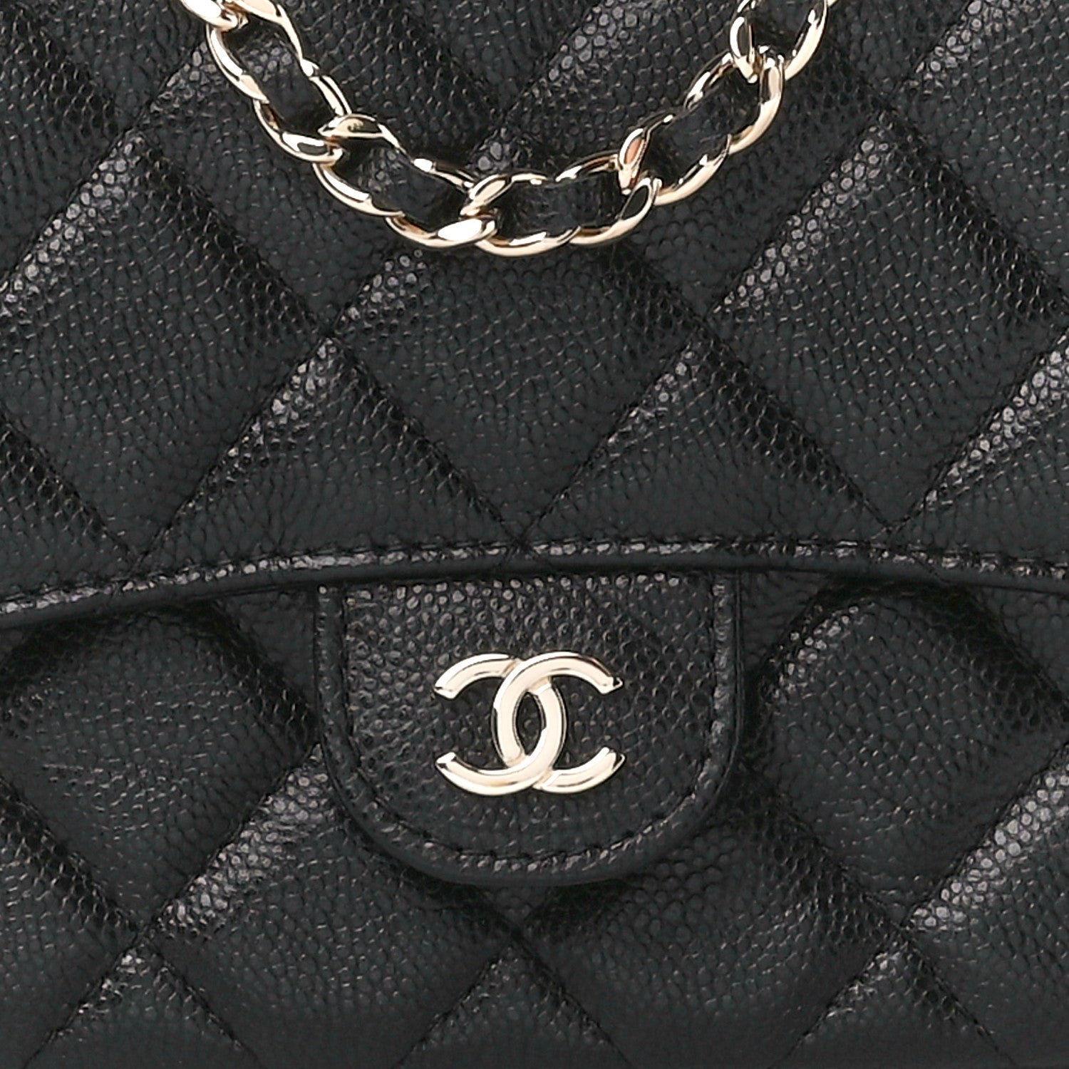 Chanel Caviar Quilted Flap Phone Holder With Chain Black 12 of 15
