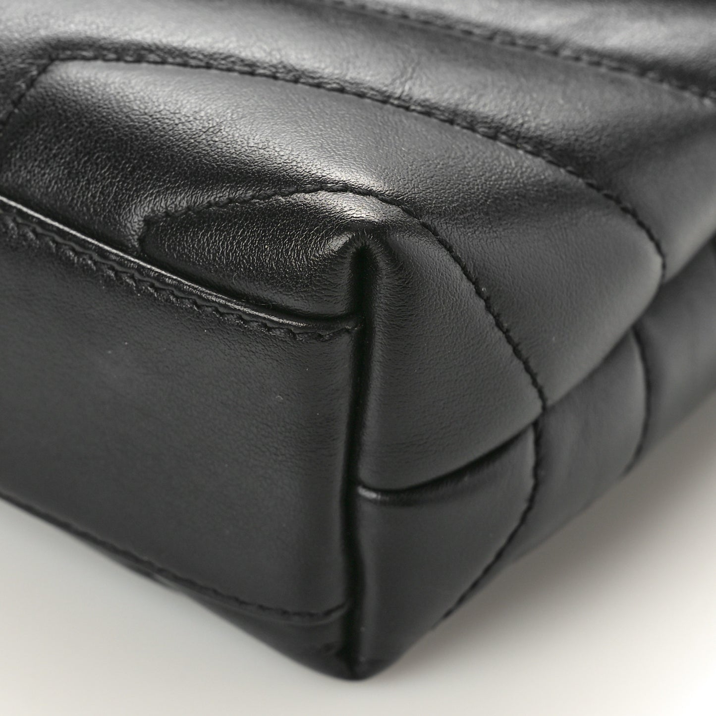 Calfskin Y Quilted Monogram Monochrome Toy Loulou Crossbody Bag Black