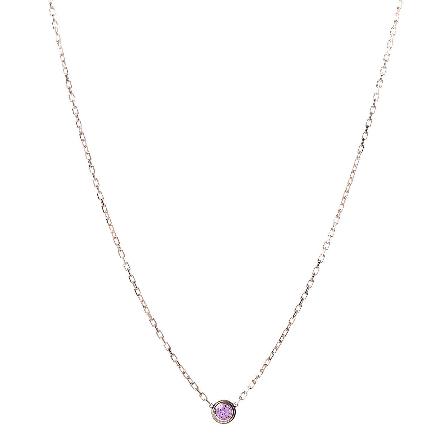 18K Pink Gold Pink Sapphire D'Amour Pendant Necklace