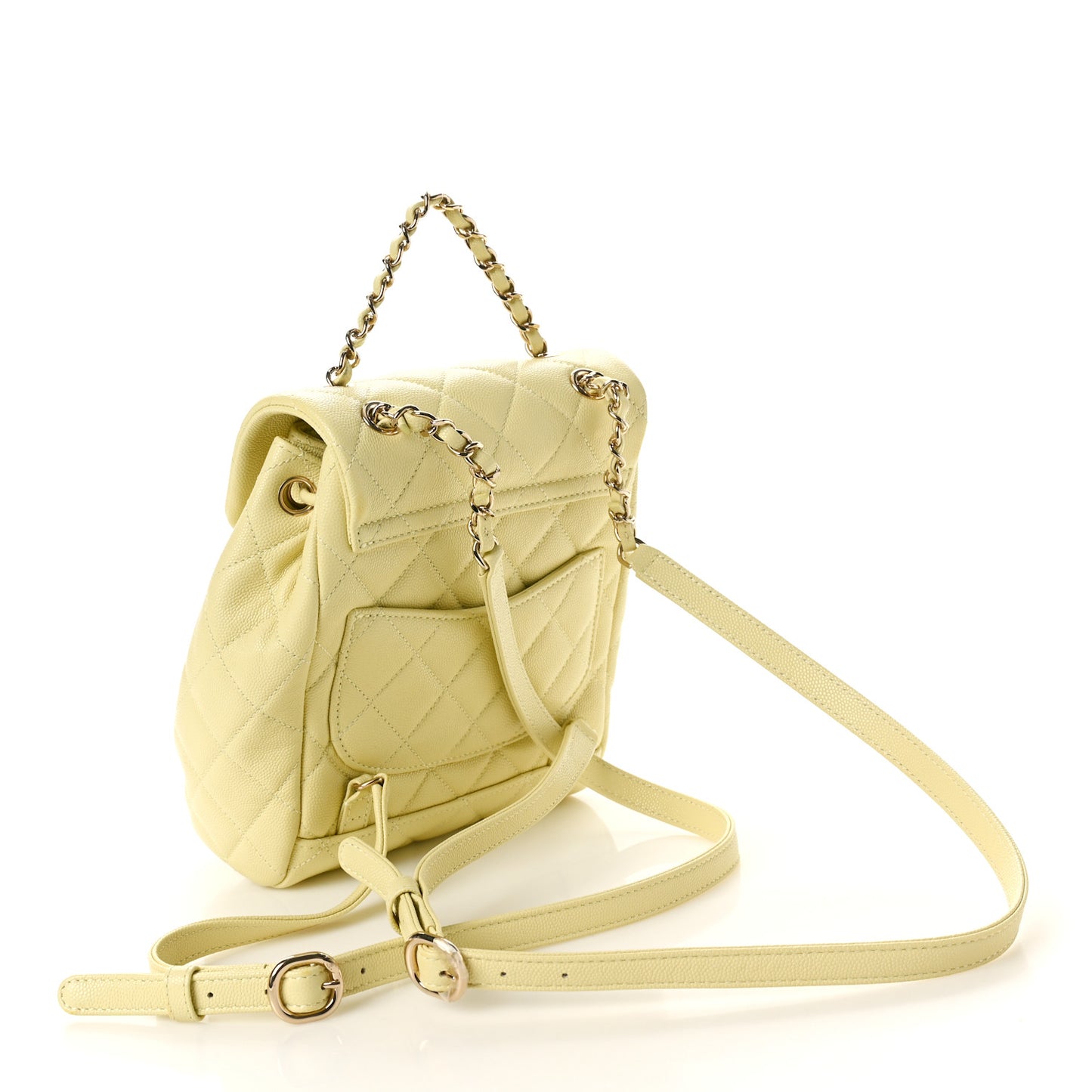 Caviar Quilted Mini Urban Spirit Backpack Light Yellow