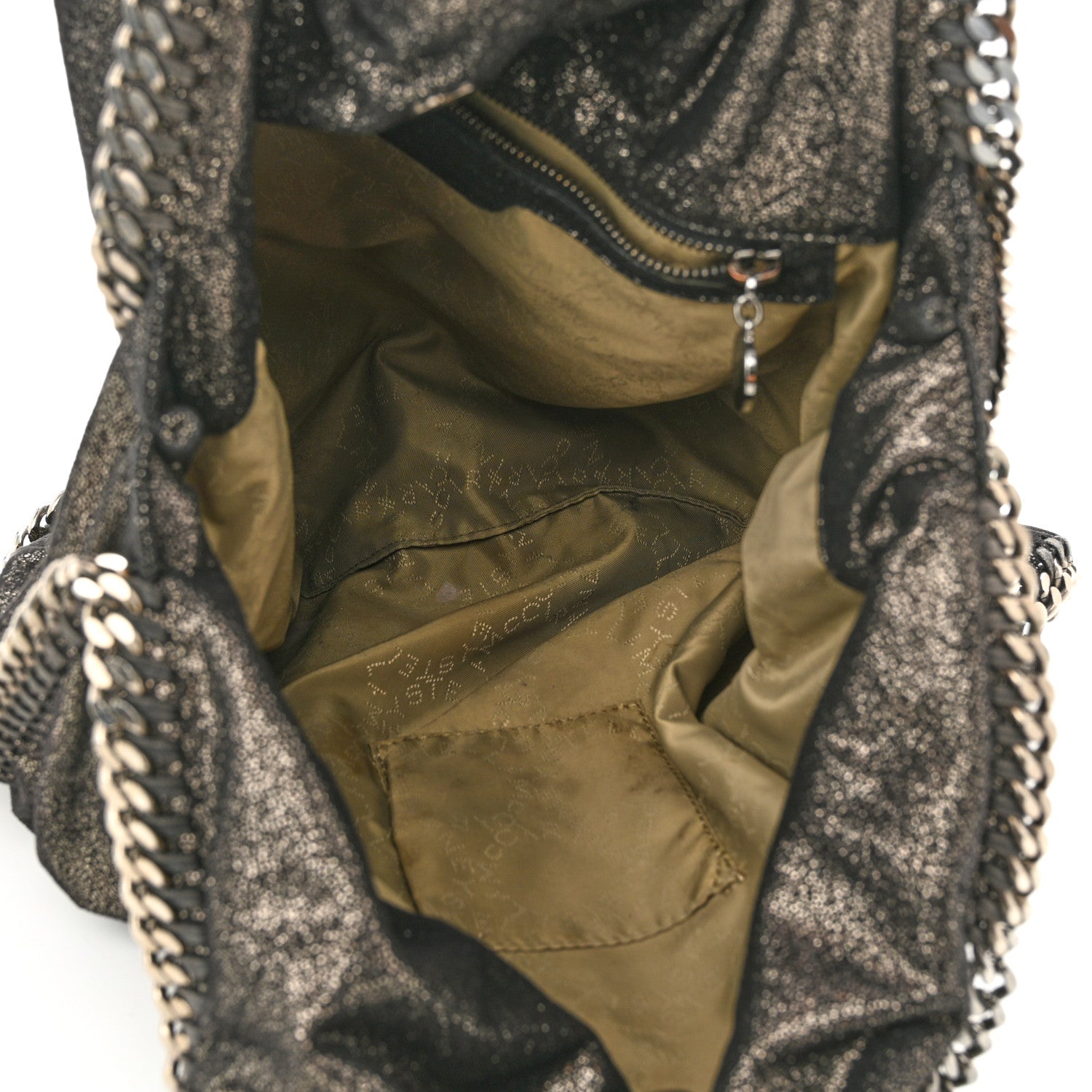 Stella McCartney Chamois Shiny Dotted Falabella Fold Over Tote Ruthenium 5 of 9