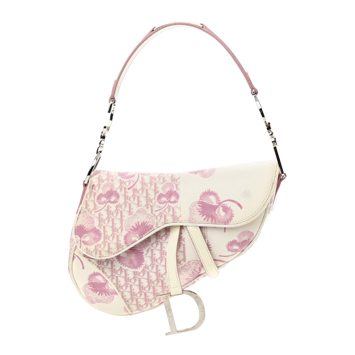 Monogram Floral Saddle Bag Pink