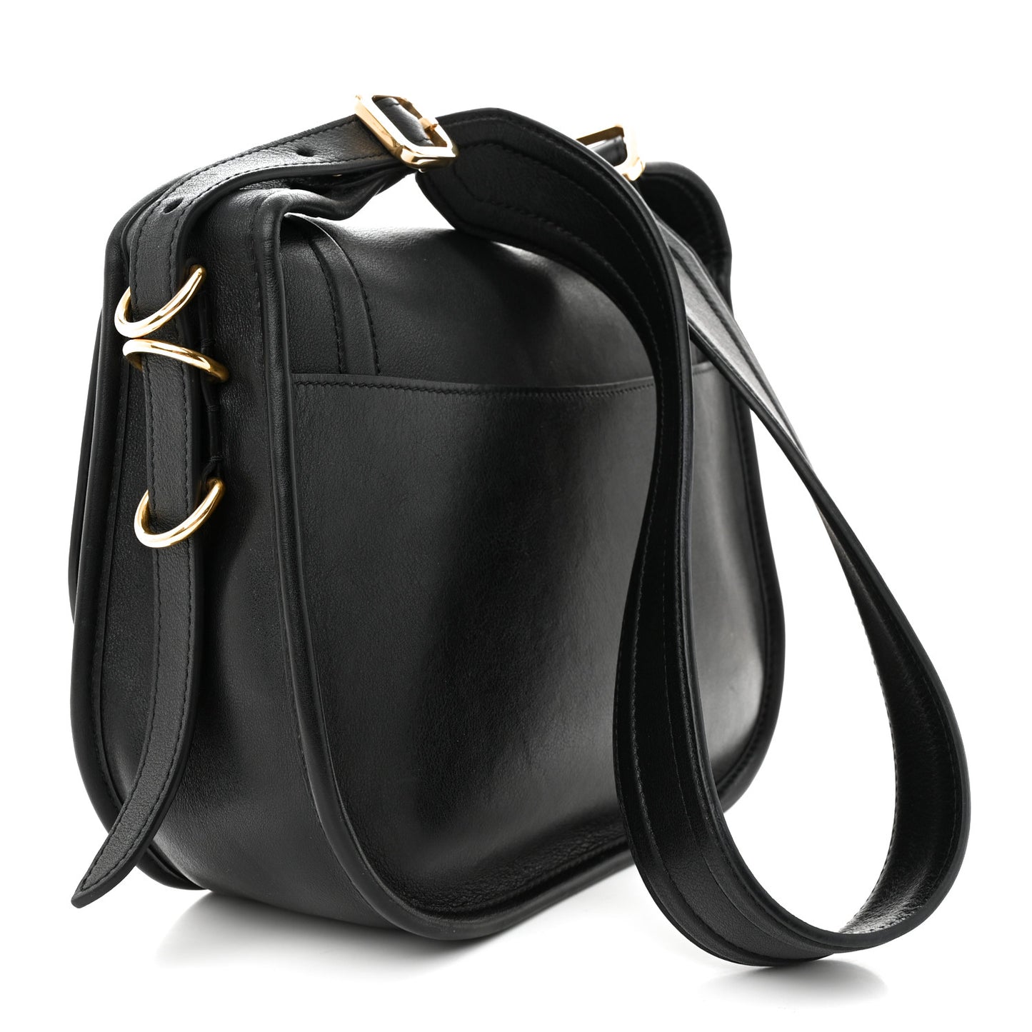 Silky Calfskin Sadie Satchel Black