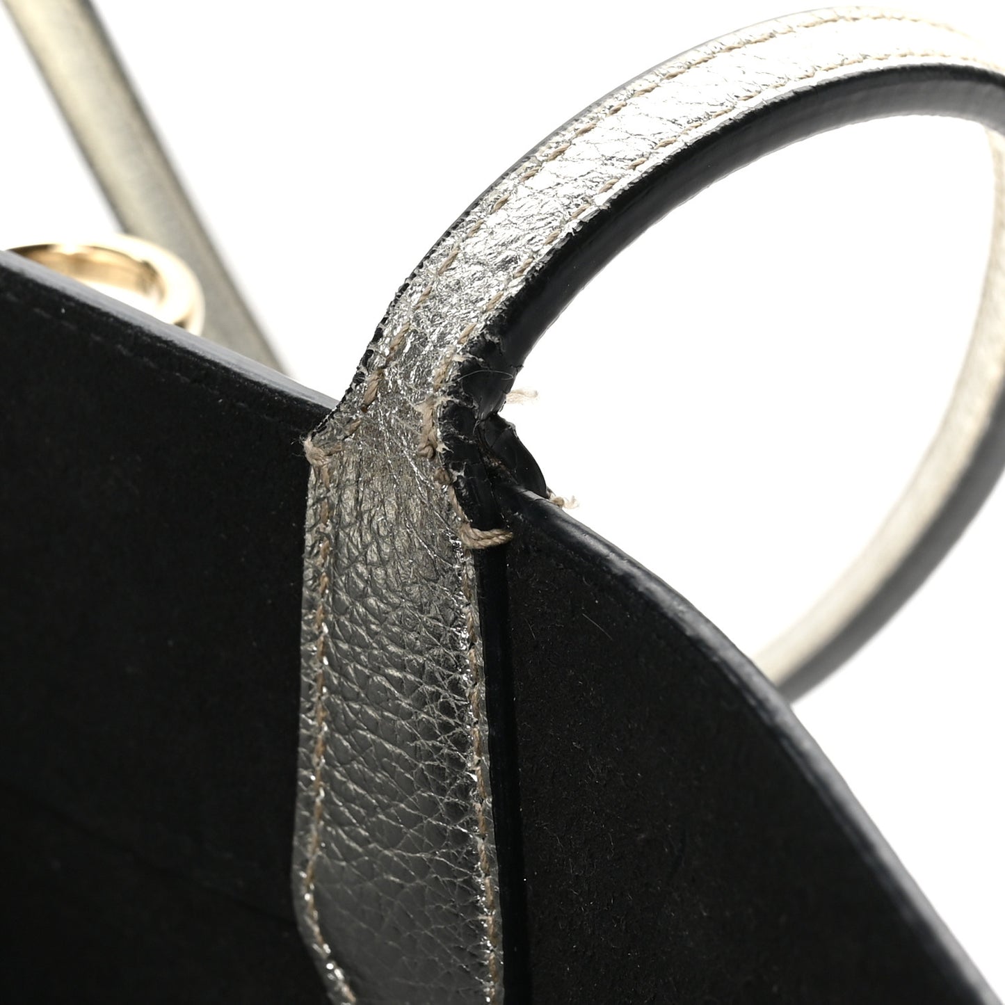 Metallic Grained Calfskin Travel Tote Silver