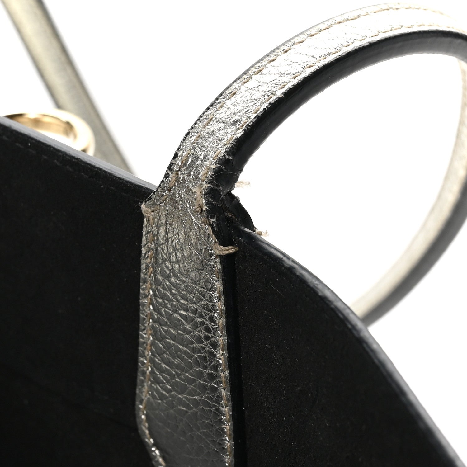 Salvatore Ferragamo Metallic Grained Calfskin Travel Tote Silver 10 of 11