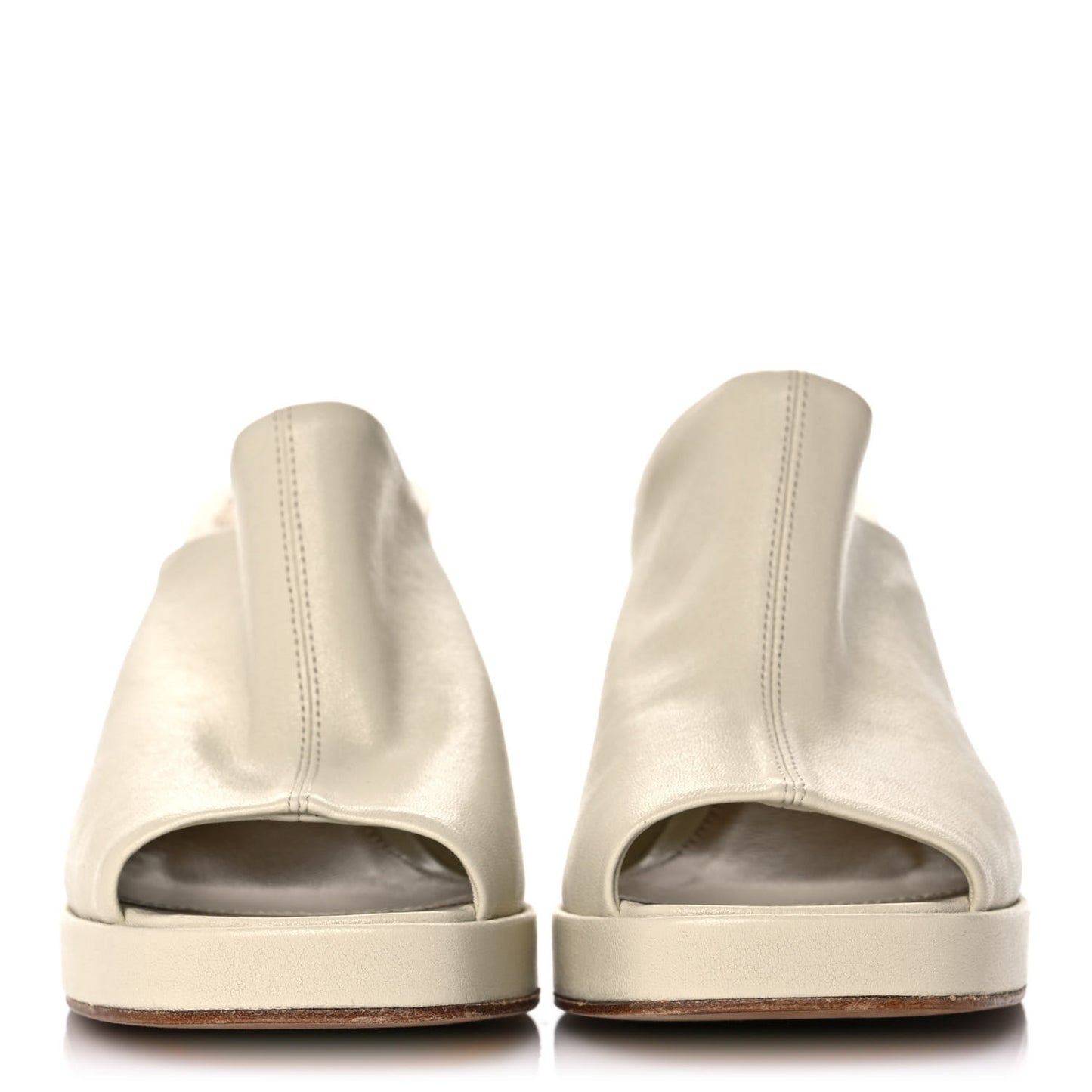 Nappa Stack Mule Sandals 36.5 Sea Salt
