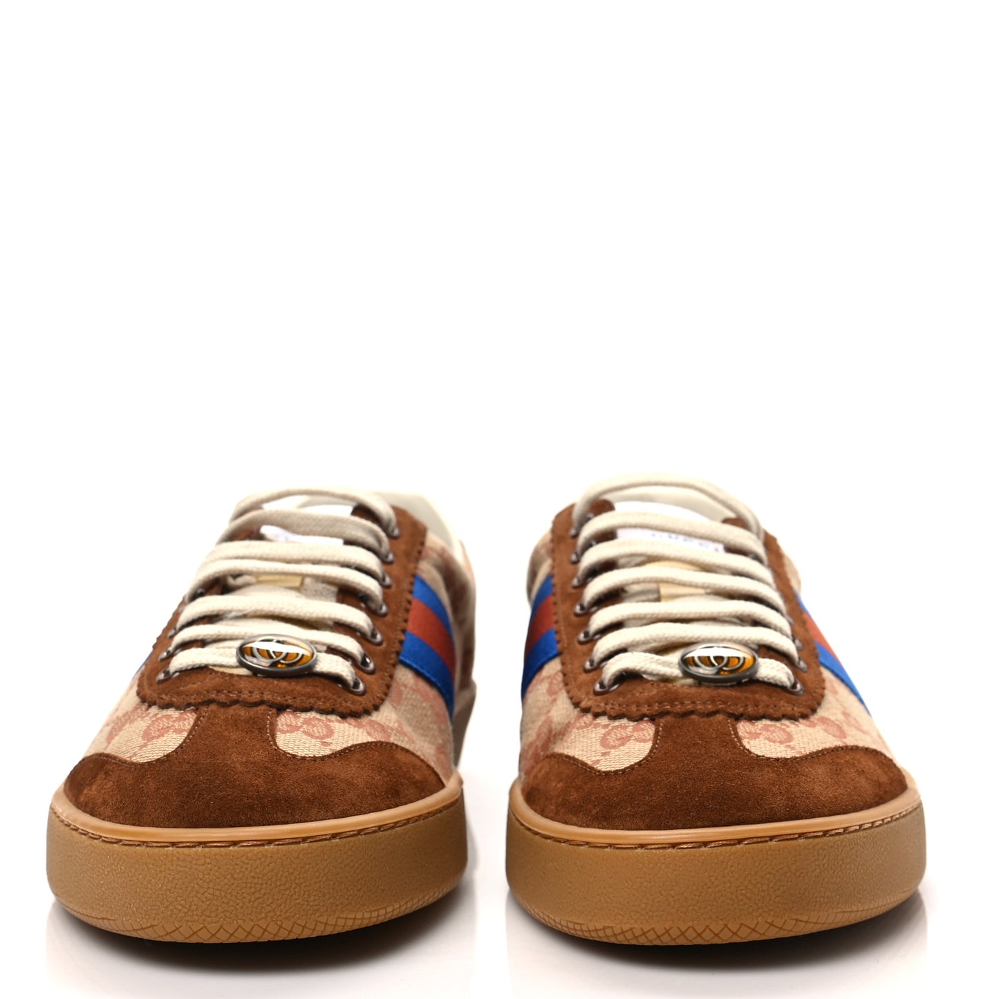 GG Monogram Suede Web Mens G74 Sneakers 10 Beige Ruggine Cuir