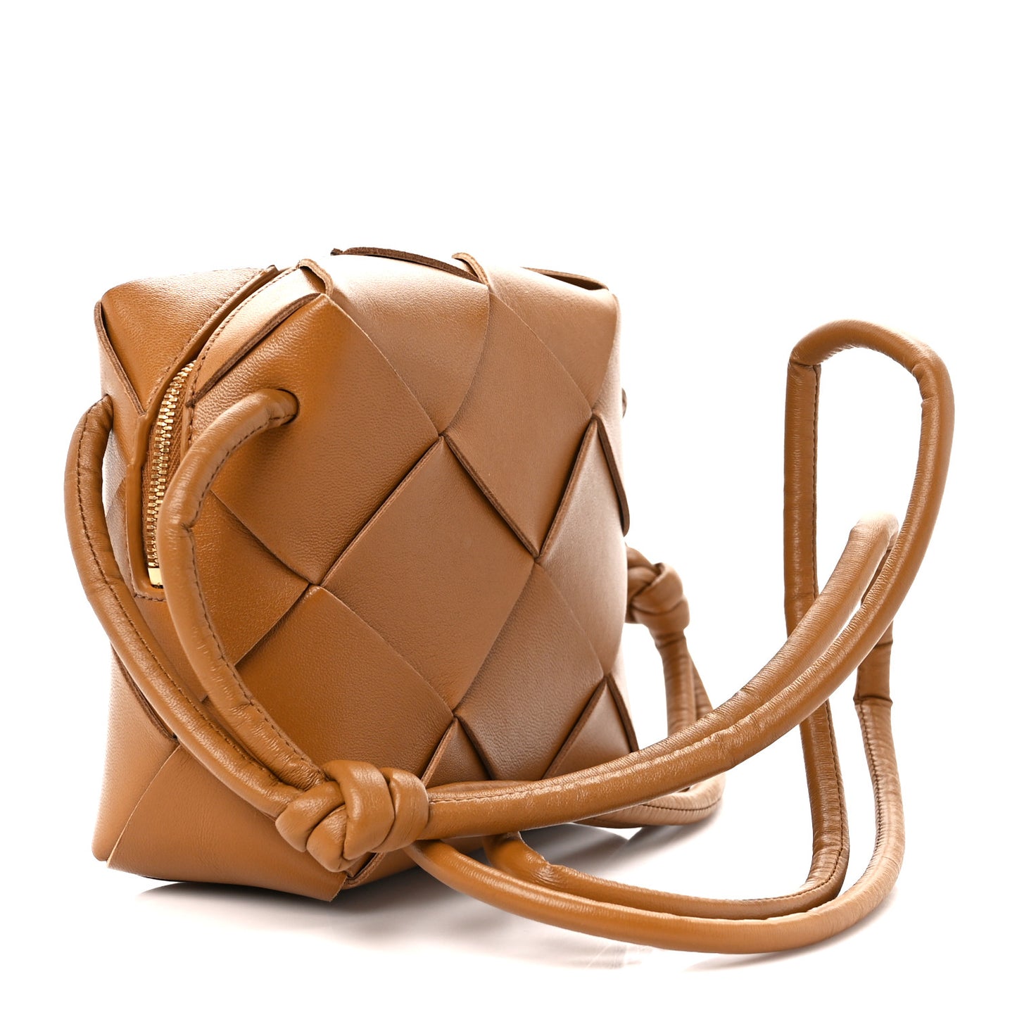 Lambskin Maxi Intrecciato Mini Cassette Camera Bag Acorn