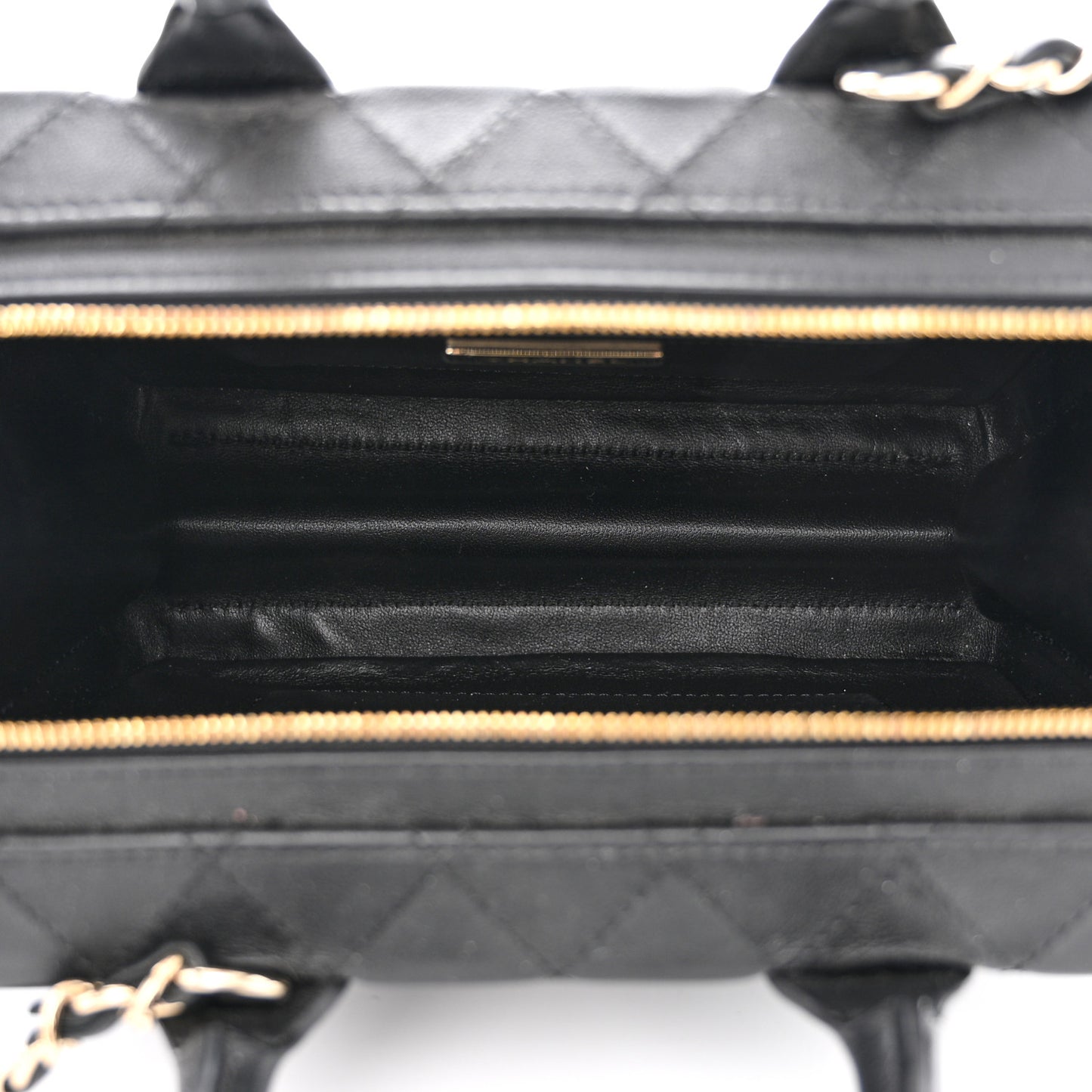 Calfskin Quilted Studded Square Vanity Case Black