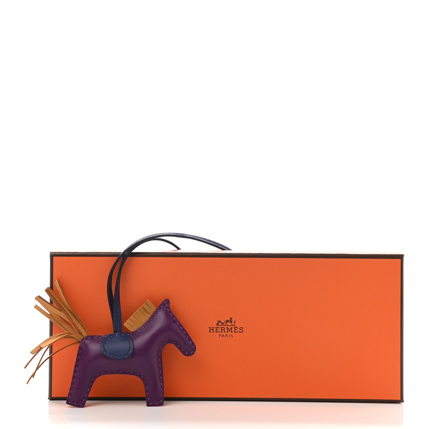 Milo Lambskin Grigri Rodeo Horse Bag Charm PM Violet Sesame Bleu Saphir