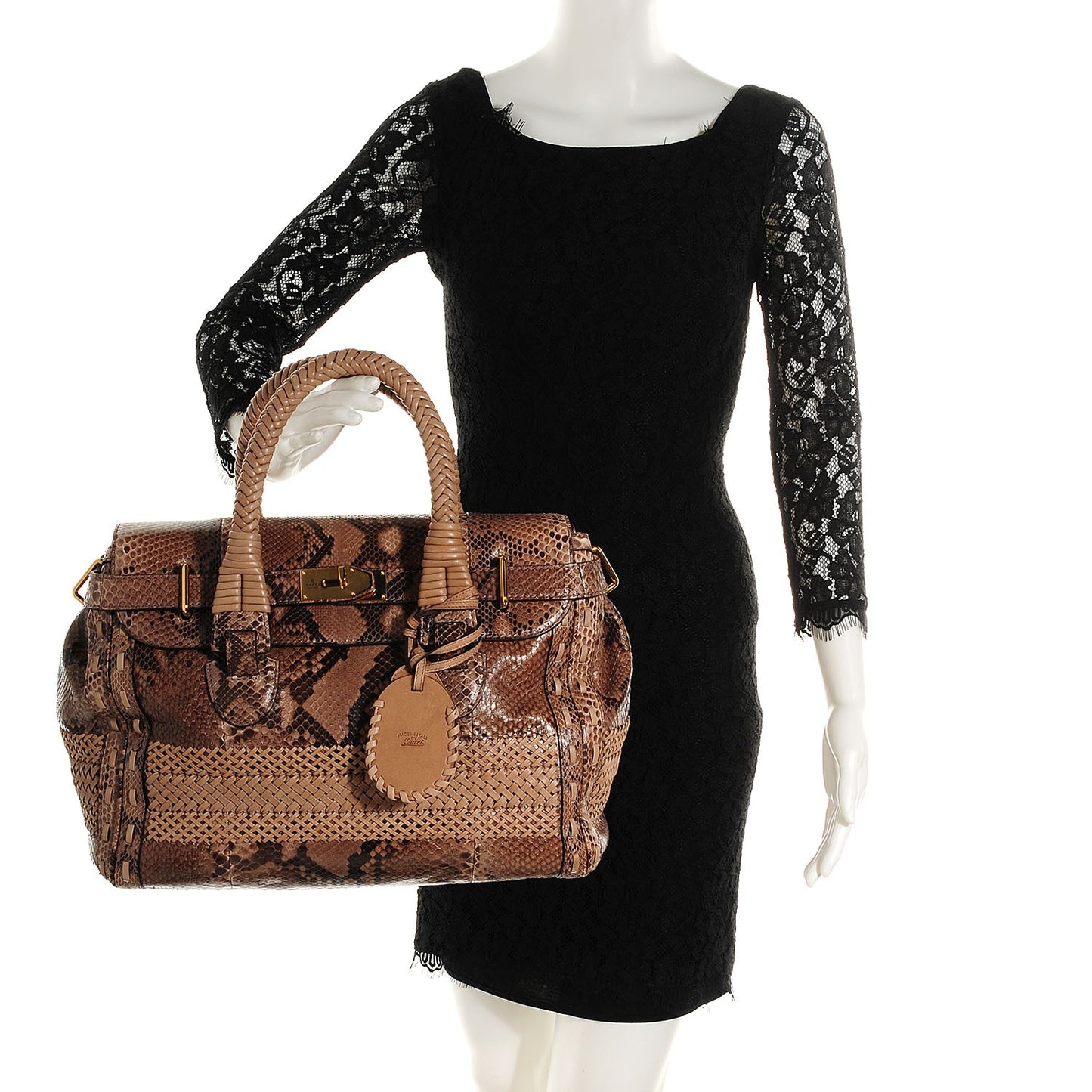 Python Leather Handmade Large Top Handle Bag