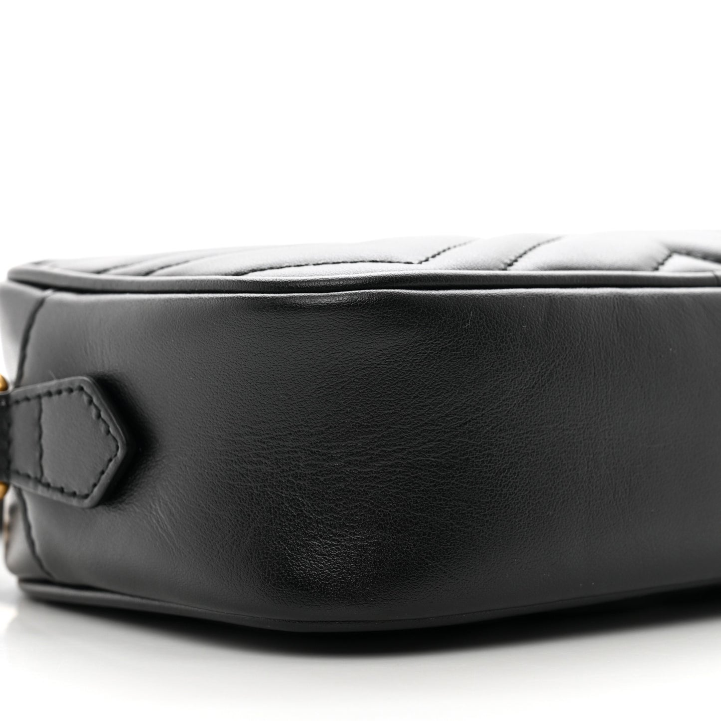 Calfskin Matelasse Mini GG Marmont Chain Shoulder Bag Black