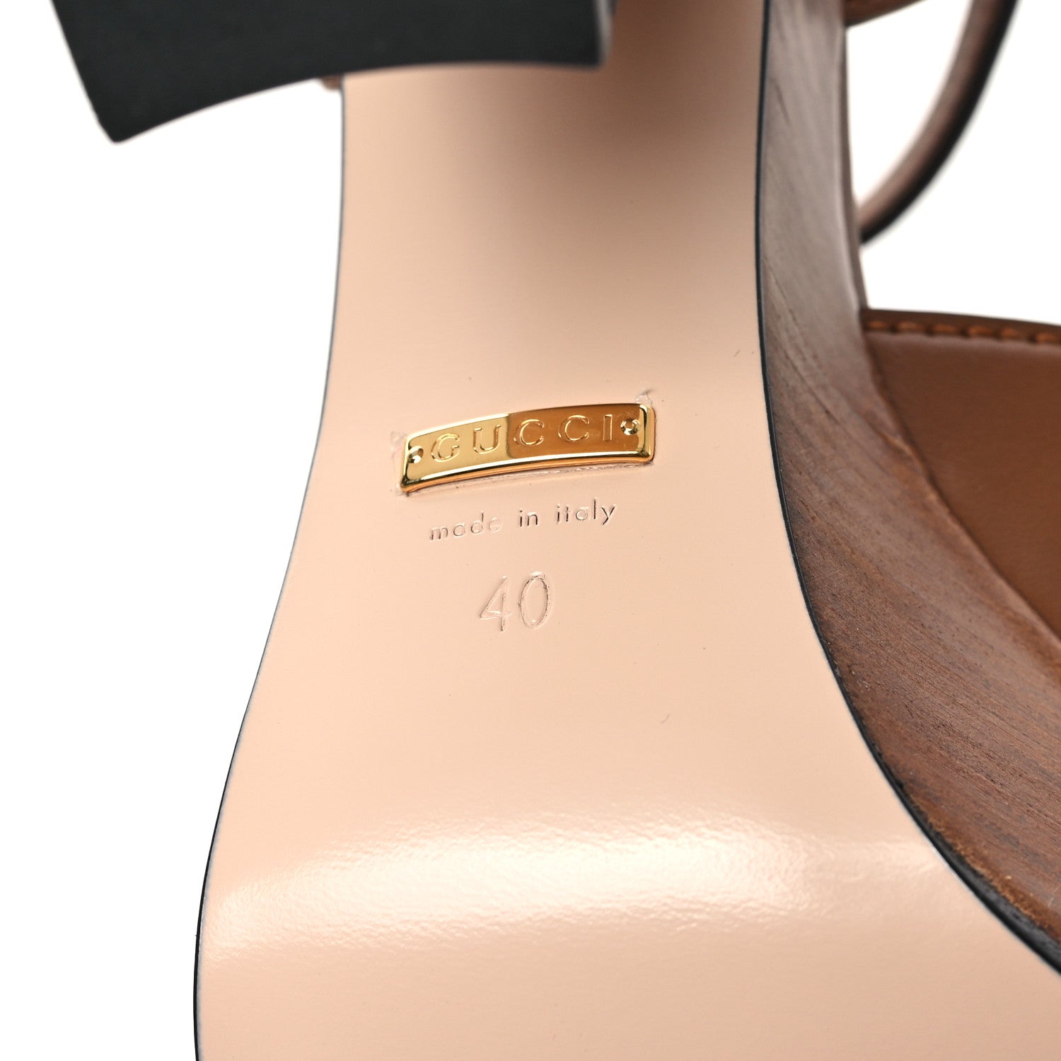 Gucci Cosmos Softy Calfskin Wooden Interlocking G Cut-Out 30/120mm Platform Sandals 40 Cuir 6 of 8