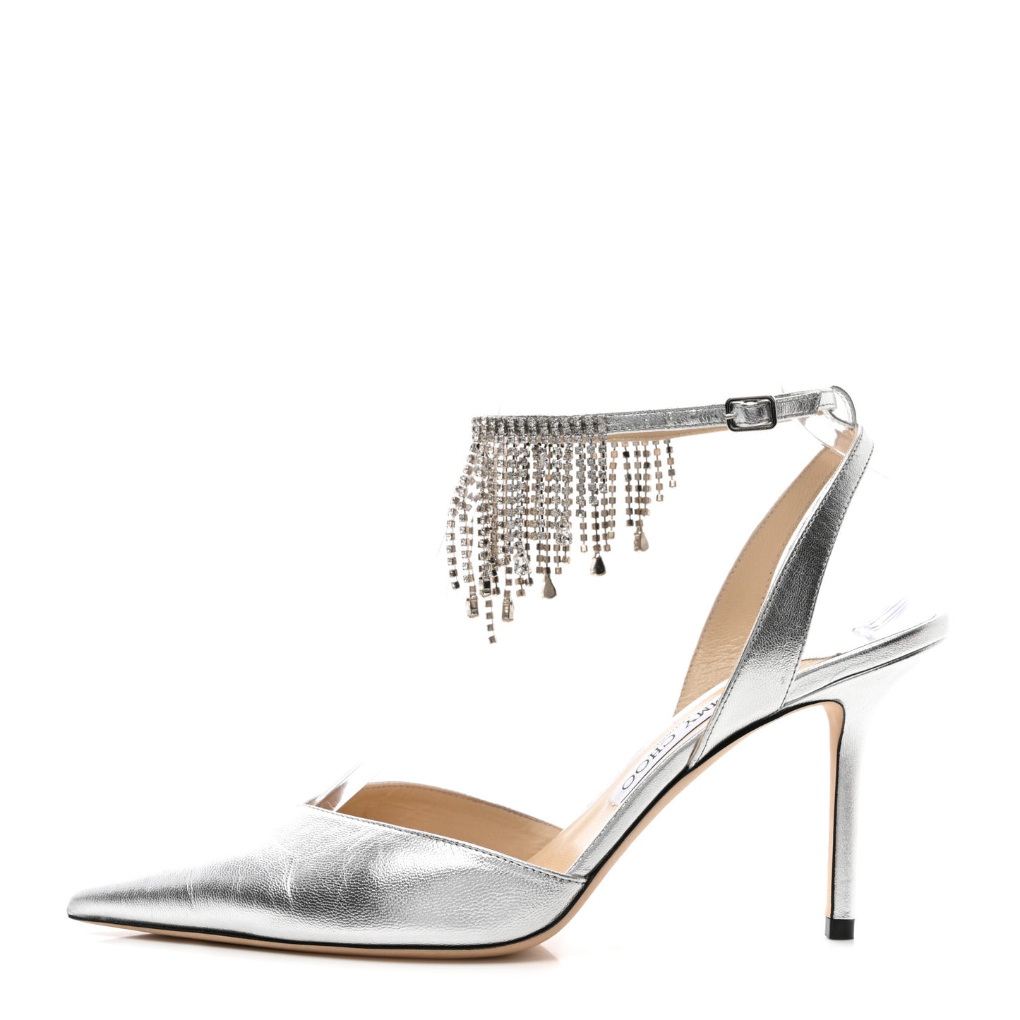 Metallic Calfskin Birtie 85 Pumps 40 Silver