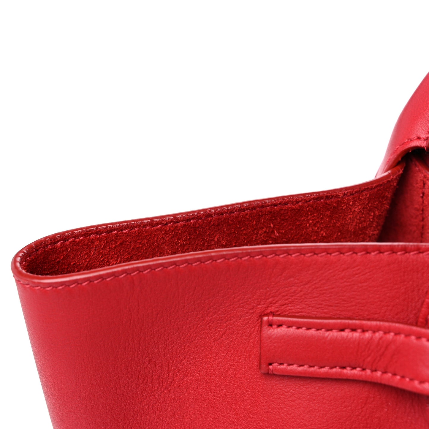 Smooth Calfskin Small Big Bag Red