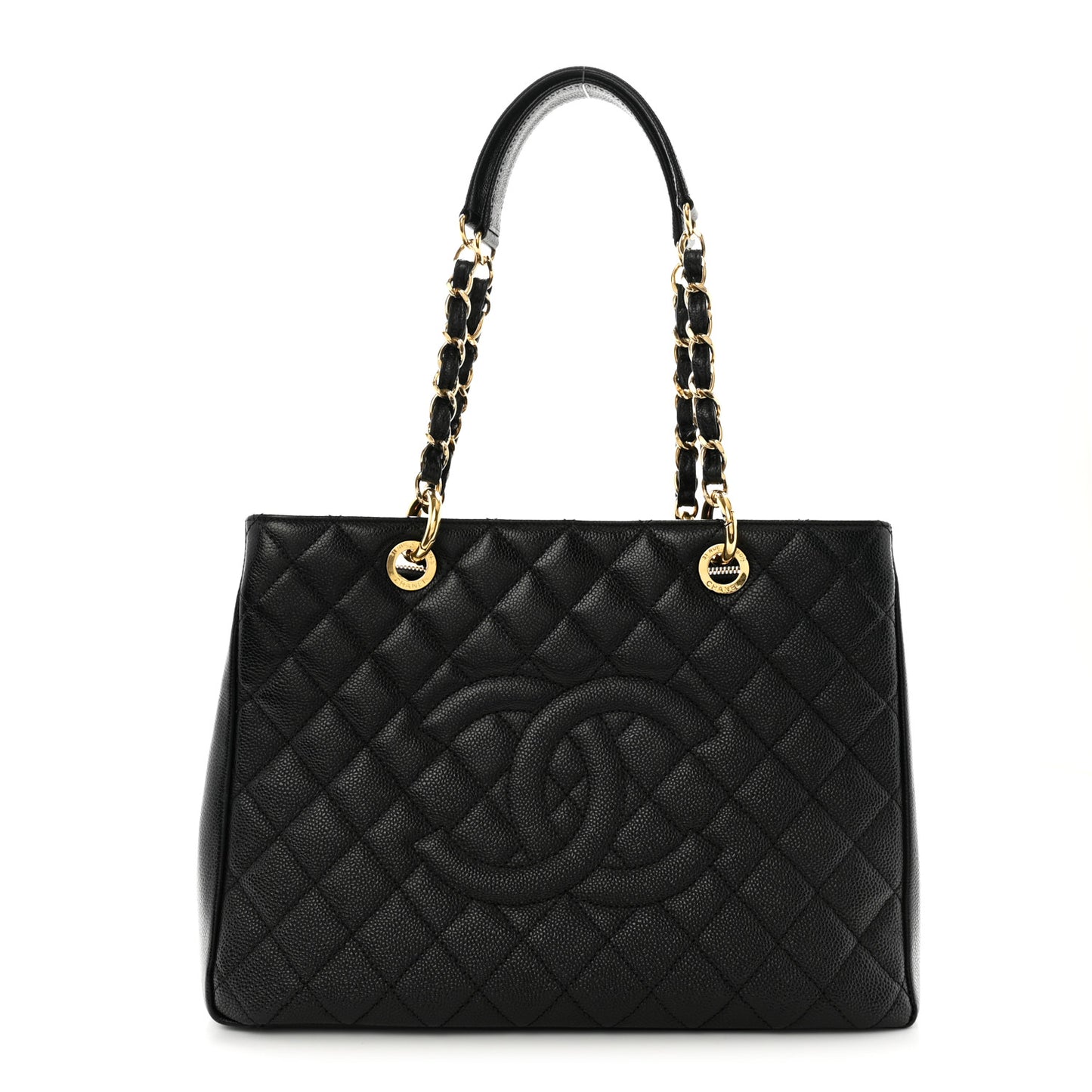 Caviar Quilted Grand Shopping Tote GST Black