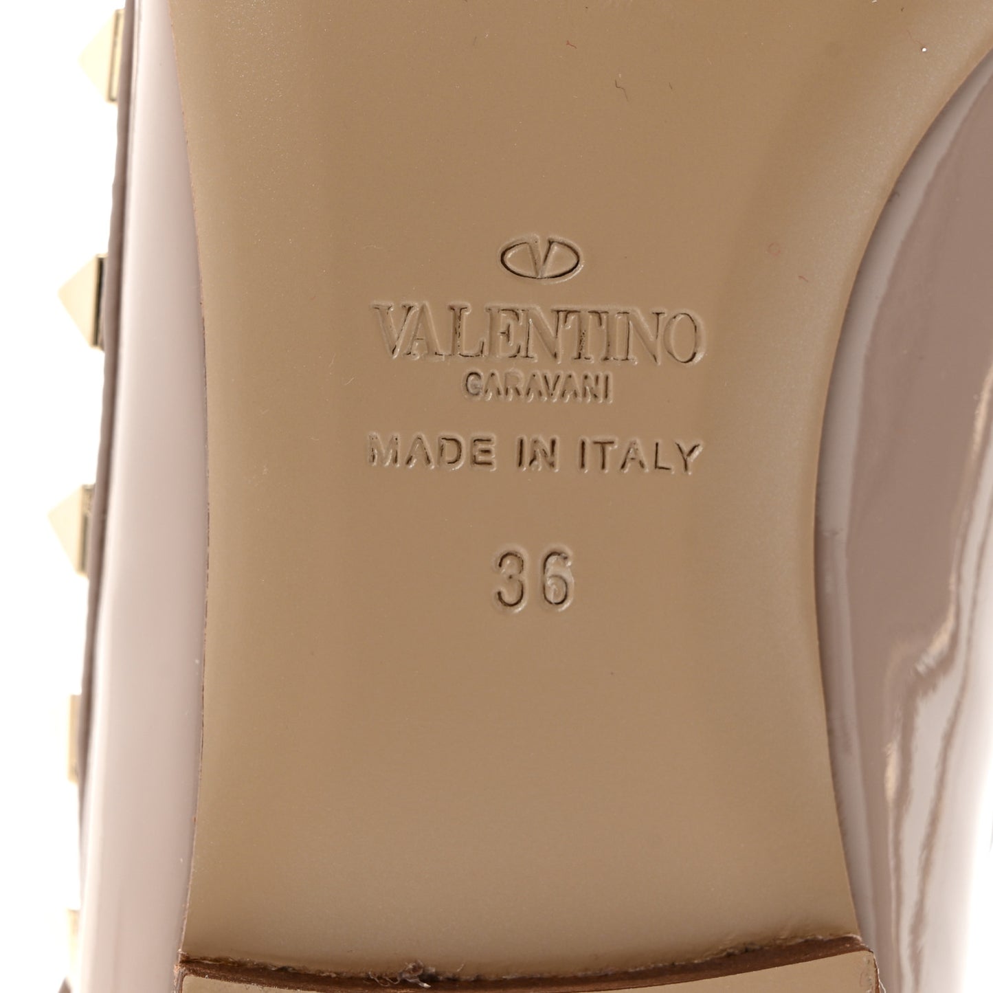 Patent Rockstud Cage Ballerina Flats 36 Poudre