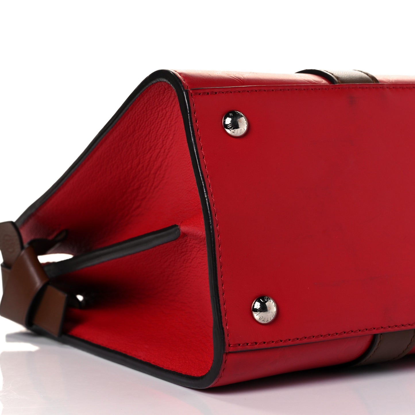 Monogram Cuir Plume Very Tote MM Rubis Noisette