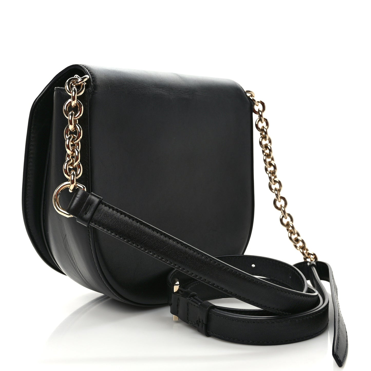 Calfskin Large Vela Flap Bag Black