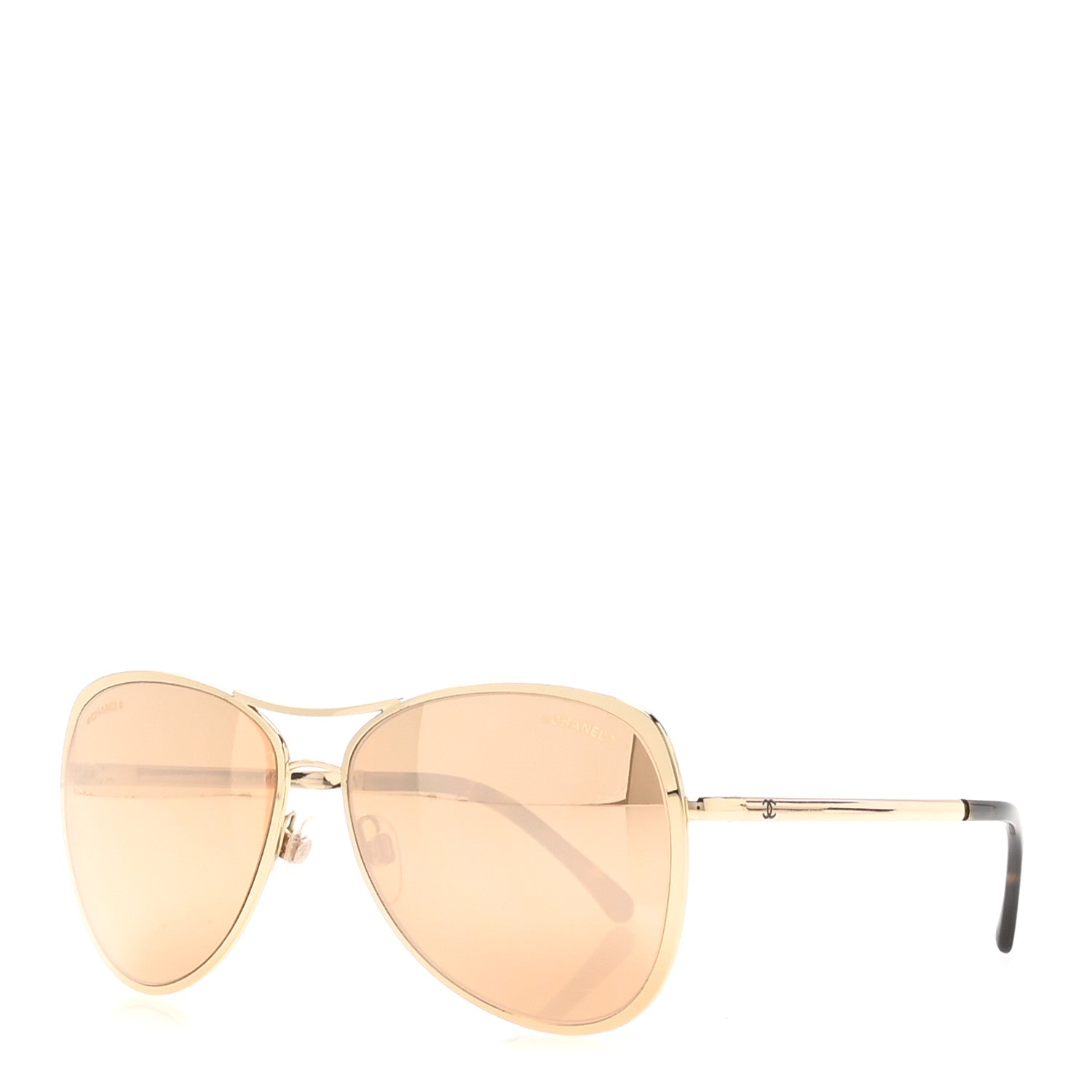 Chanel Metal Mirrored Pilot Summer Sunglasses 4223 Gold 1890670