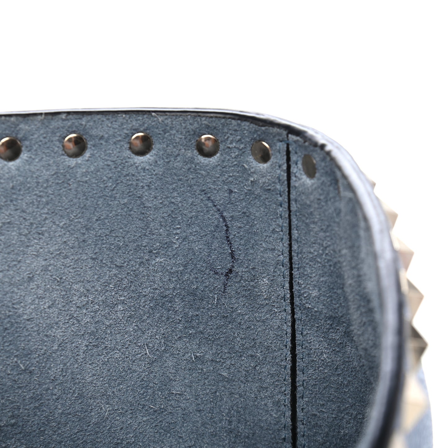 Grained Calfskin Small Rockstud Shoulder Tote Niagara