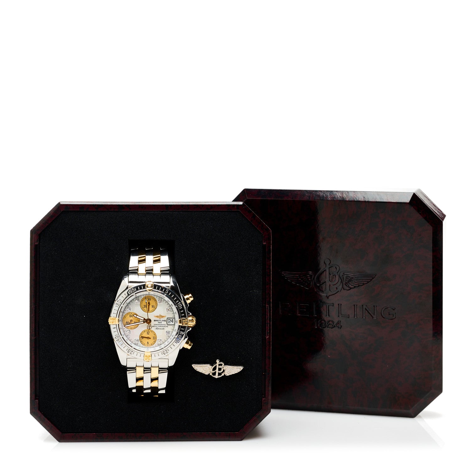 Breitling Stainless Steel 18K Yellow Gold Diamond 39mm Cockpit Chronograph Automatic Watch B13357 13 of 13