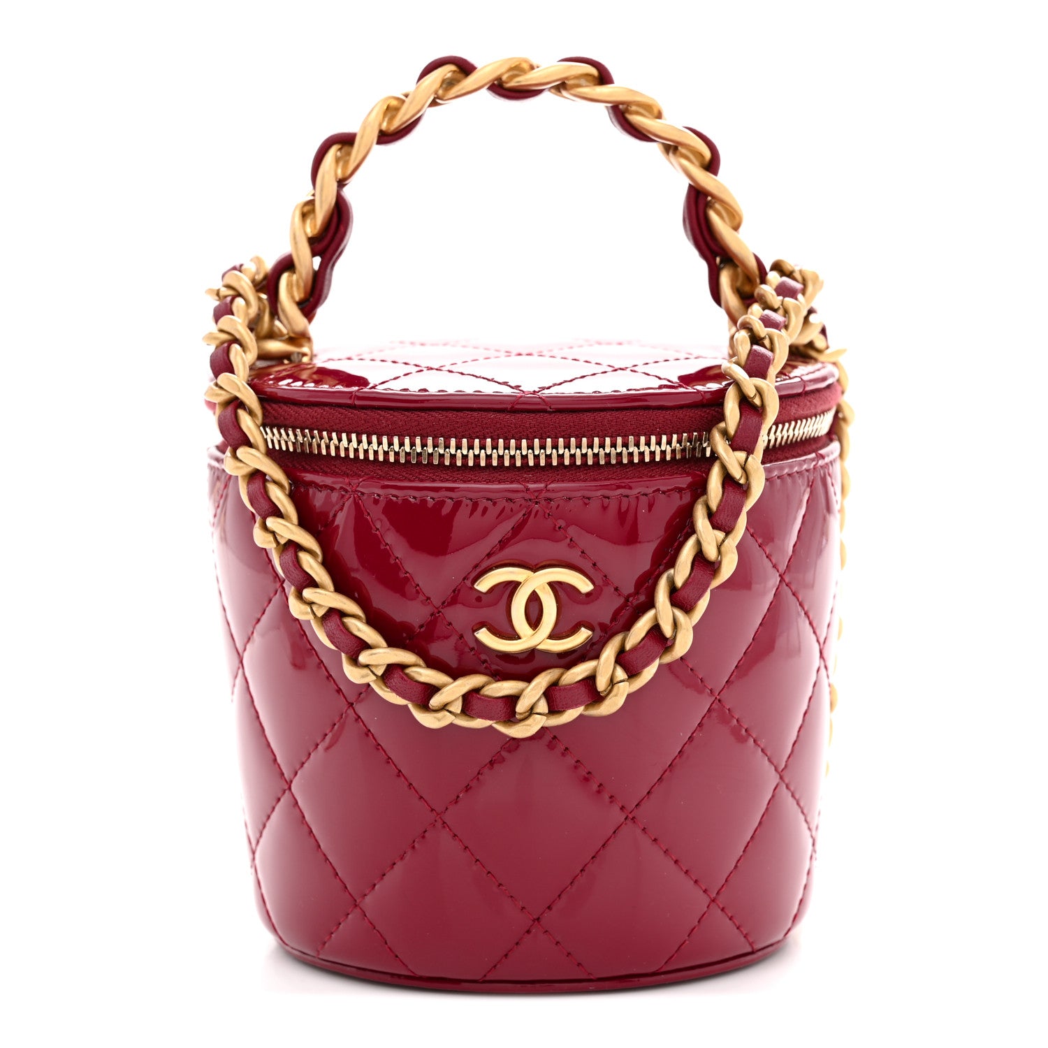 Chanel Patent Quilted Afternoon Tea Top Handle Vanity Case With