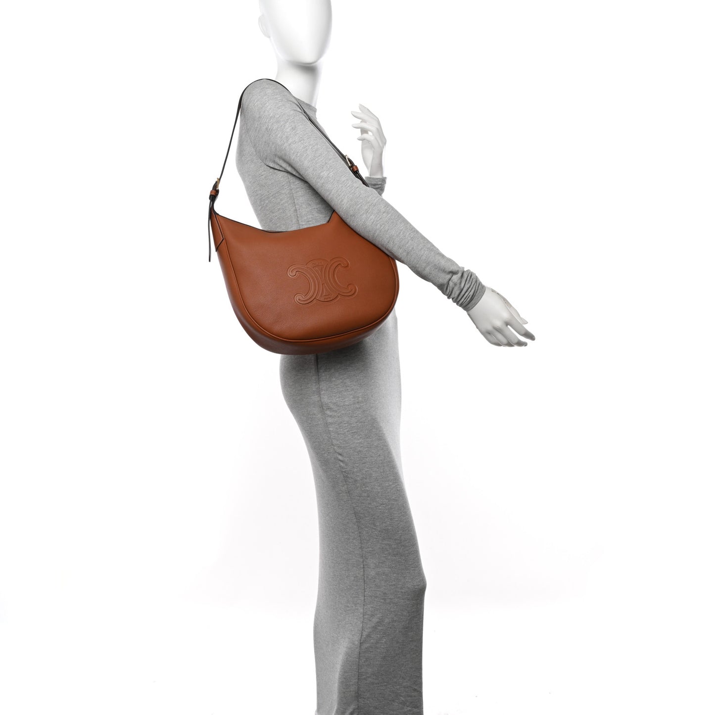 Supple Calfskin Medium Triomphe Heloise Shoulder Bag Tan