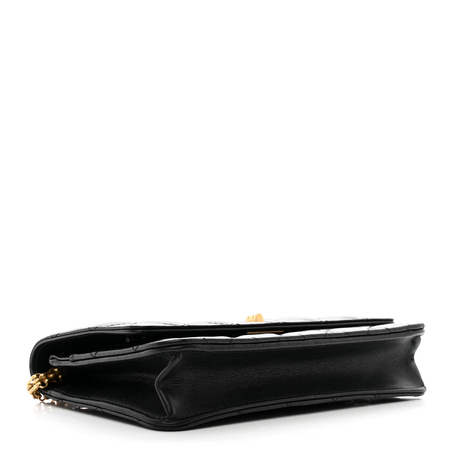 Aged Calfskin Quilted Reissue Wallet On Chain WOC Black