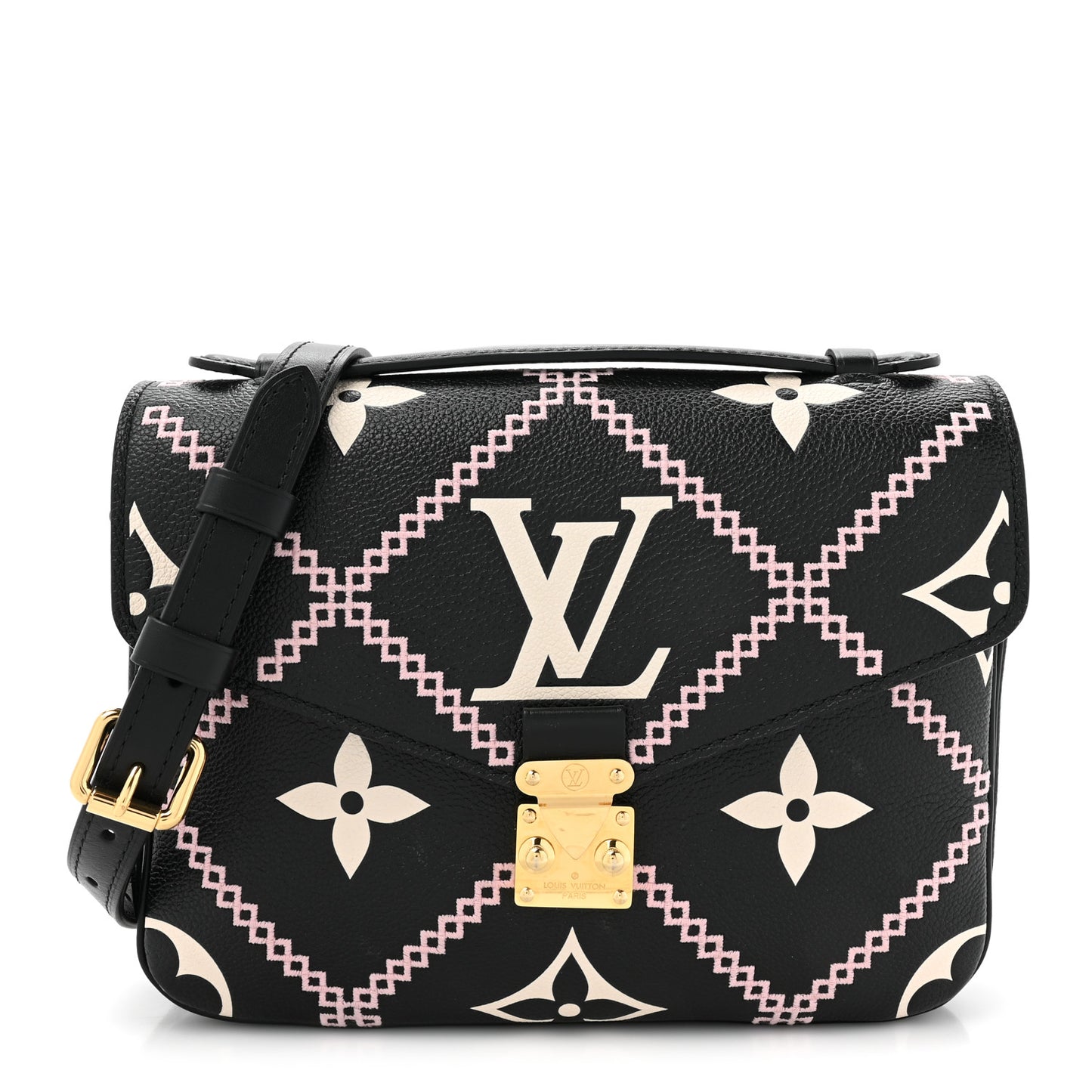 Empreinte Monogram Giant Broderies Pochette Metis Black