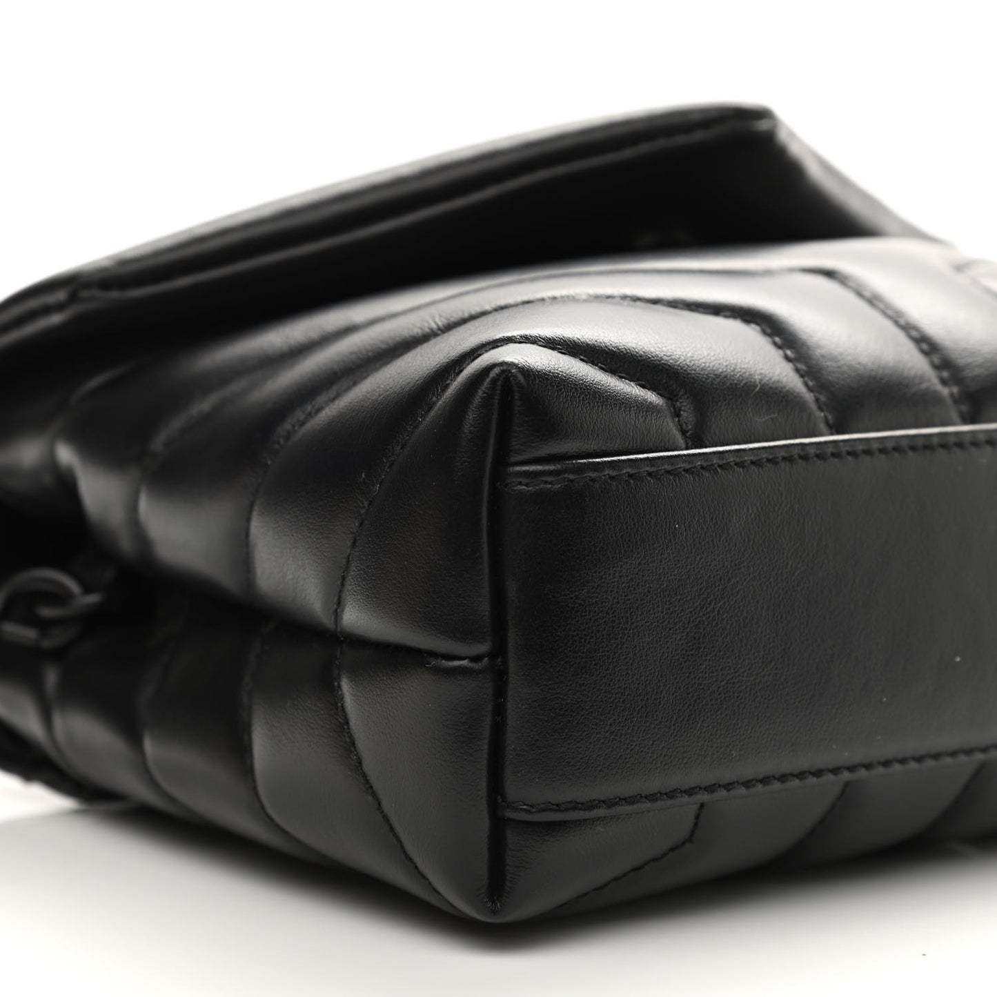 Calfskin Y Quilted Monogram Toy Loulou Crossbody Bag Black