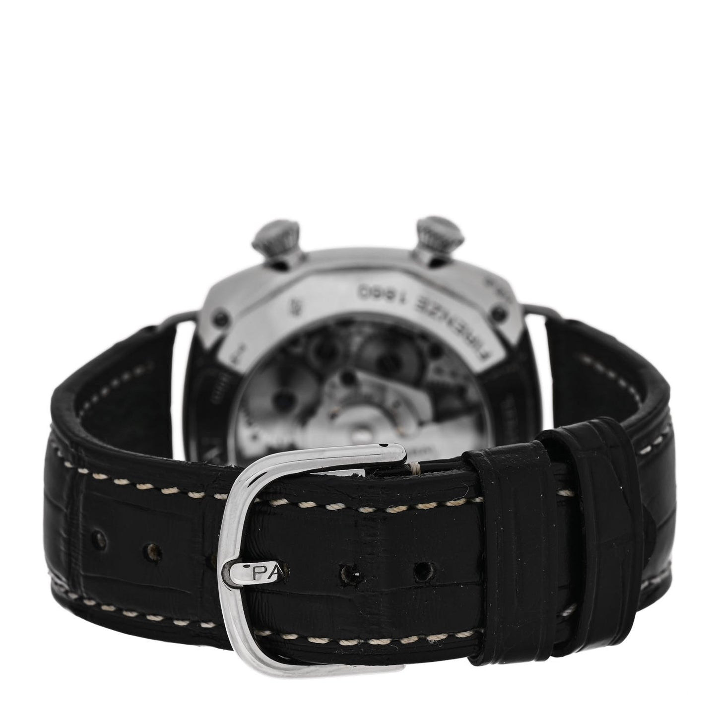 Stainless Steel Alligator 42mm Radiomir GMT Automatic Watch Black PAM00355
