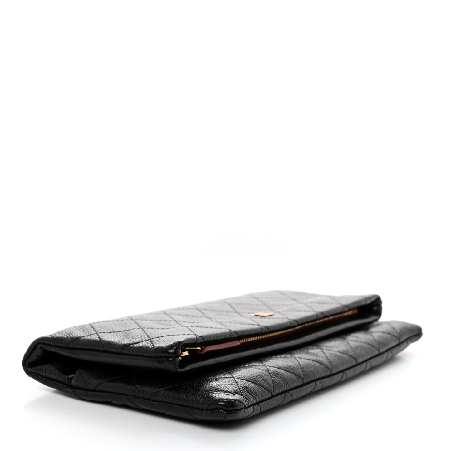 Caviar Quilted CC Beauty Clutch Black