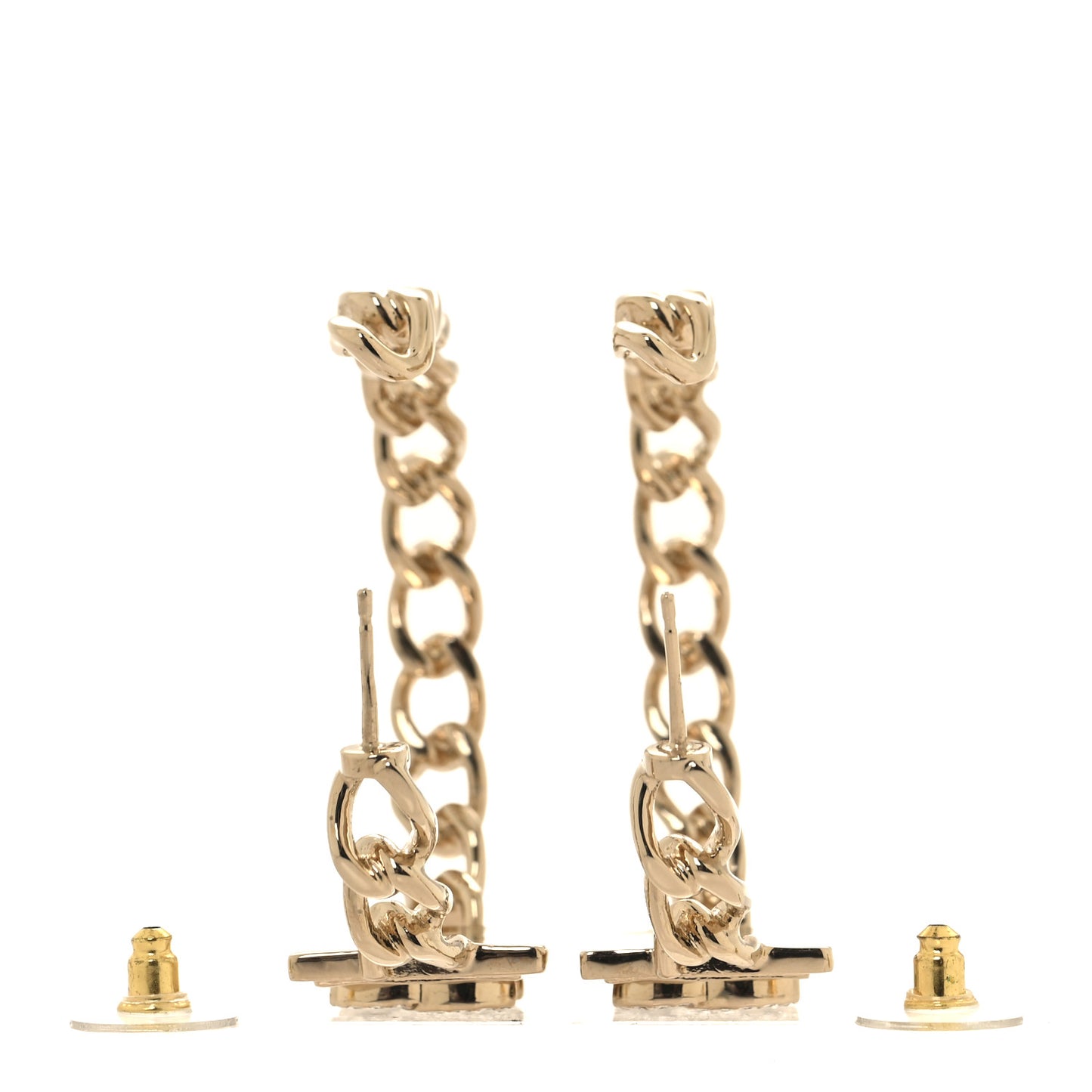 Crystal CC Hoop Earrings Gold