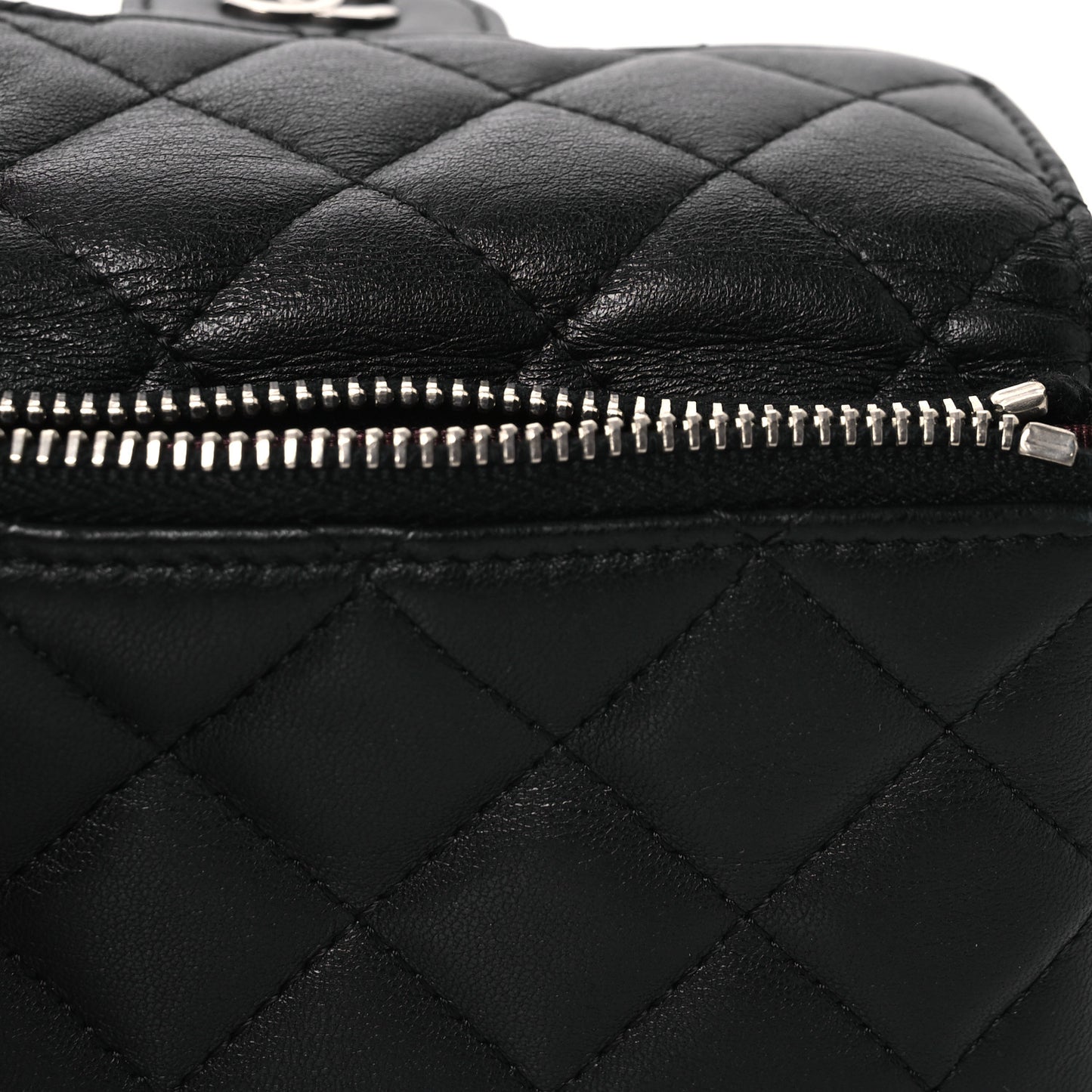 Lambskin Quilted Coin Purse Black