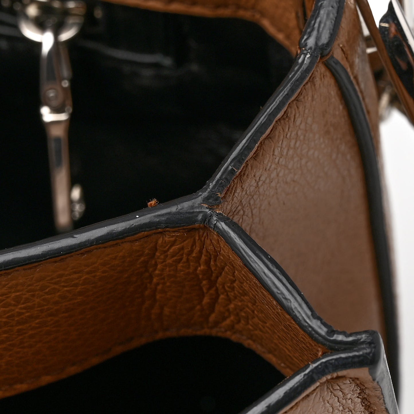 Glace Calfskin Arcade Crossbody Bag Caramel