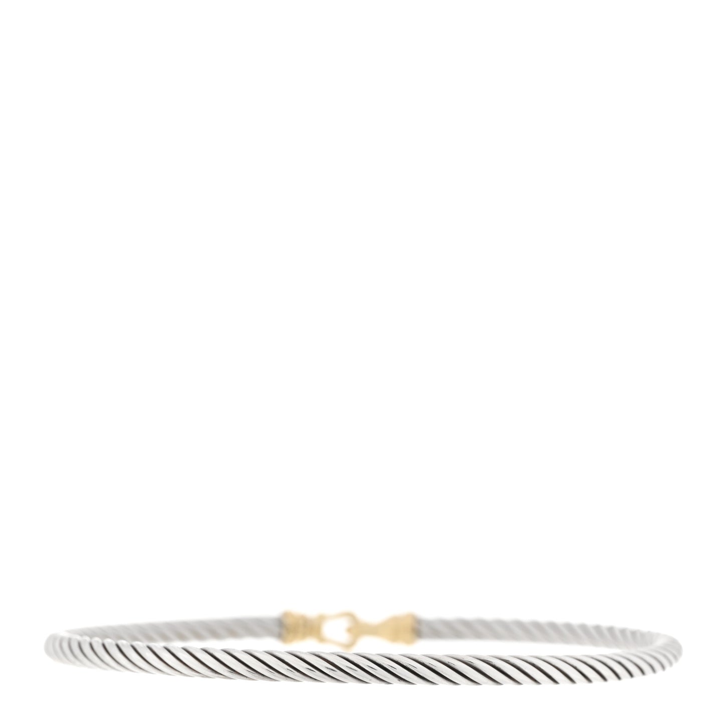 Sterling Silver 18K Yellow Gold 3mm Cable Buckle Bracelet