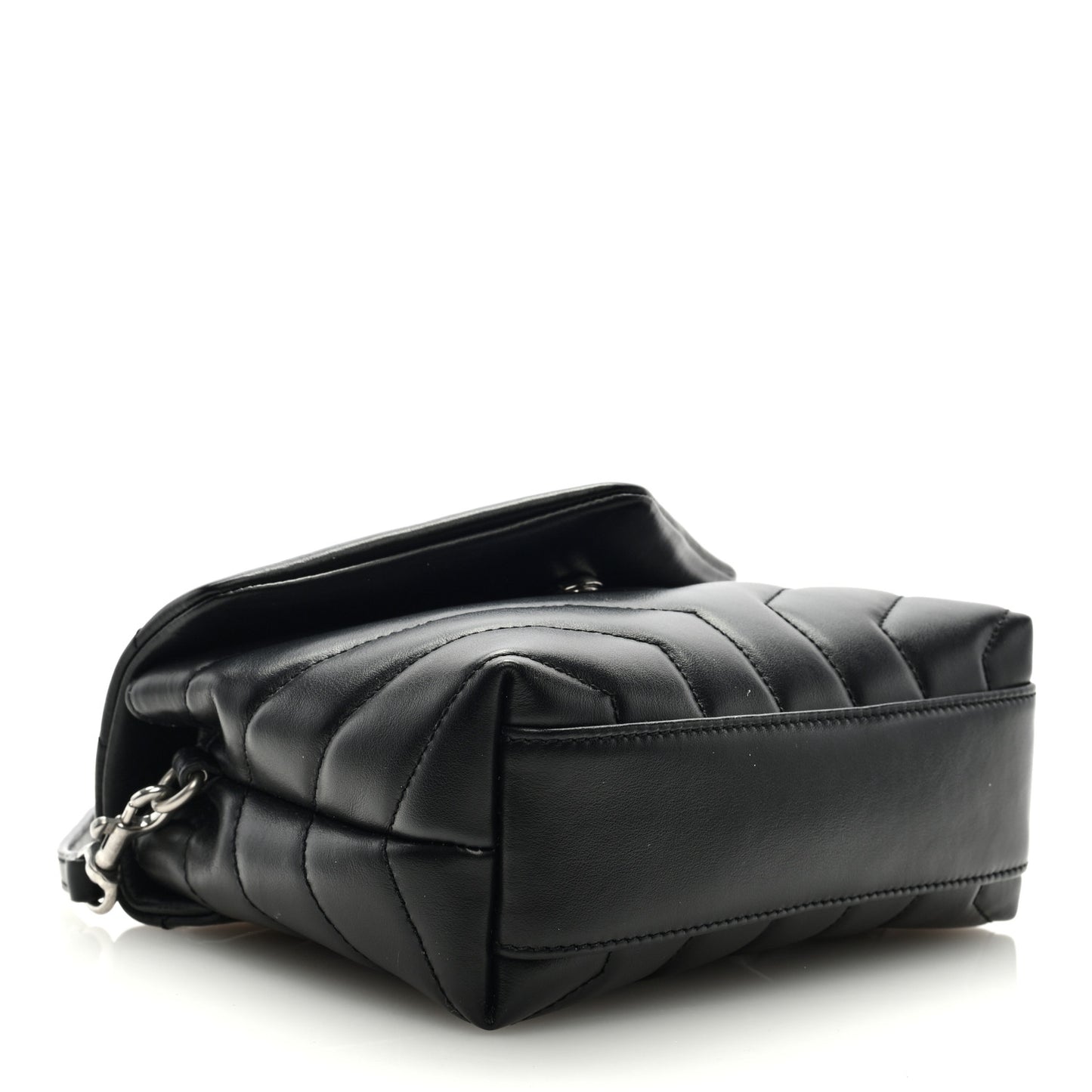 Calfskin Y Quilted Monogram Toy Loulou Crossbody Bag Black
